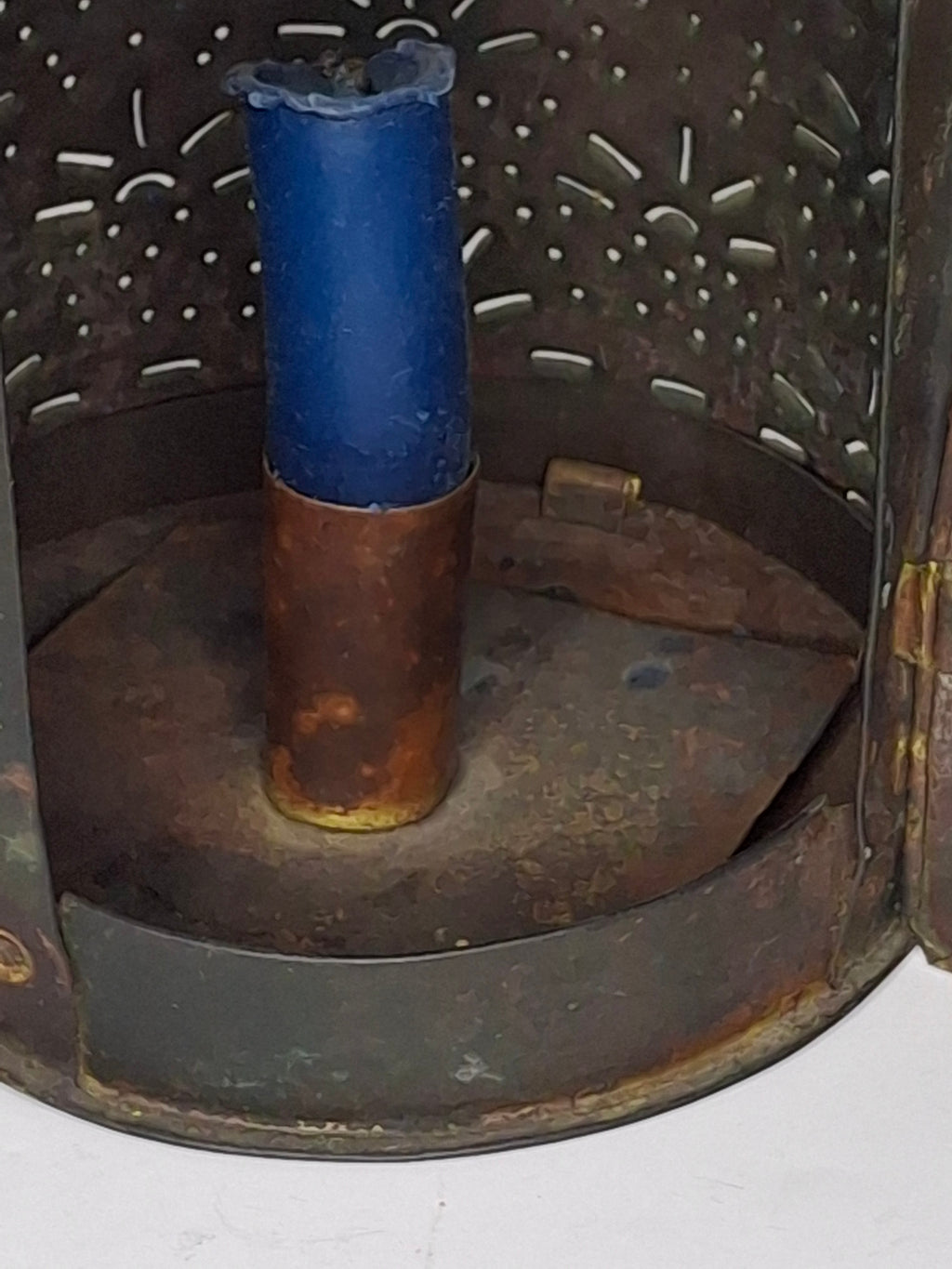 Antique 19th Century Pierced Tin Barn Candle Lantern Primitive Colonial