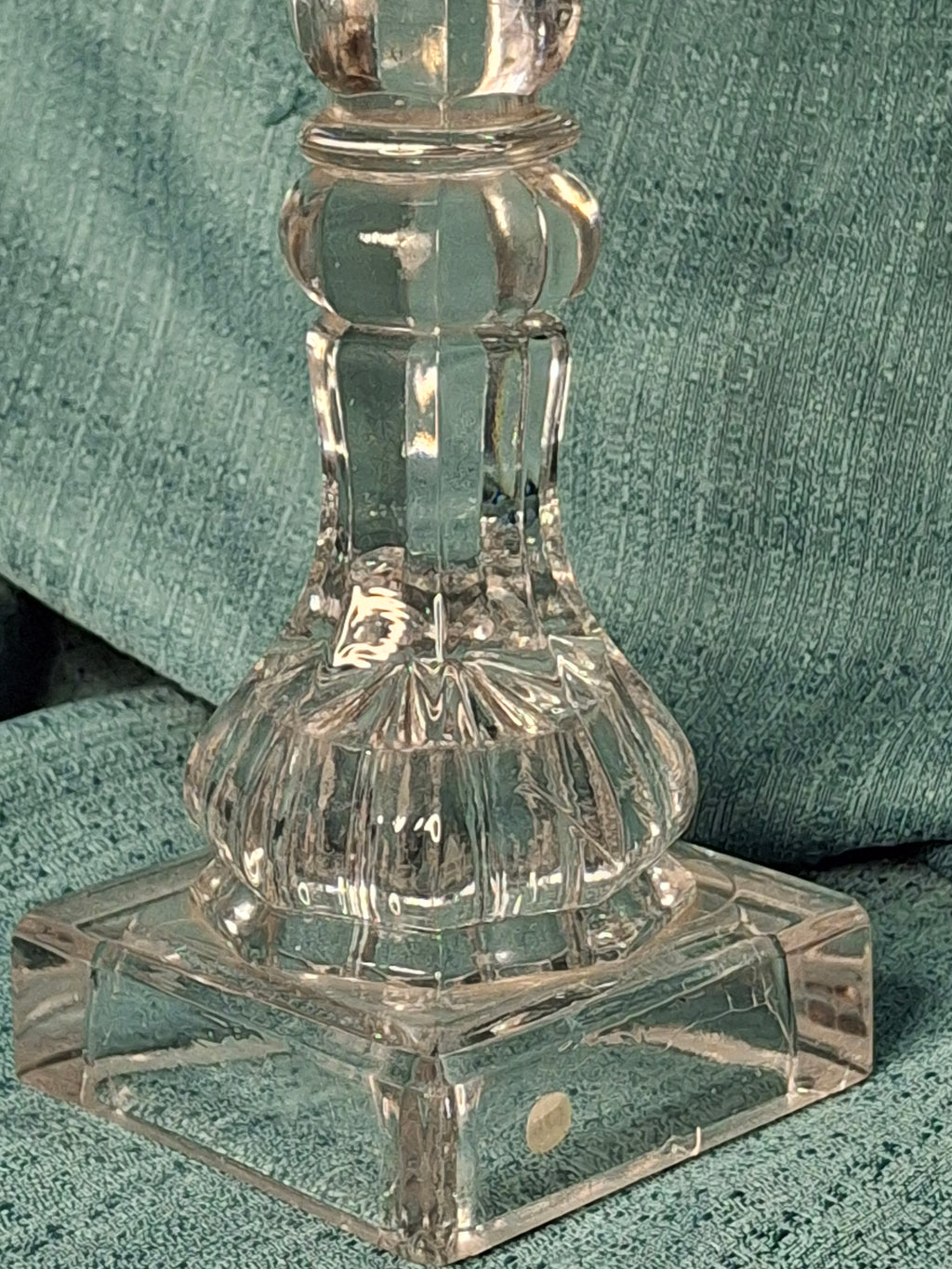 Tall Victorian Cut Glass Duplex Oil Lamp Brass Double Fluid Burner Snuff Caps c1880-1900