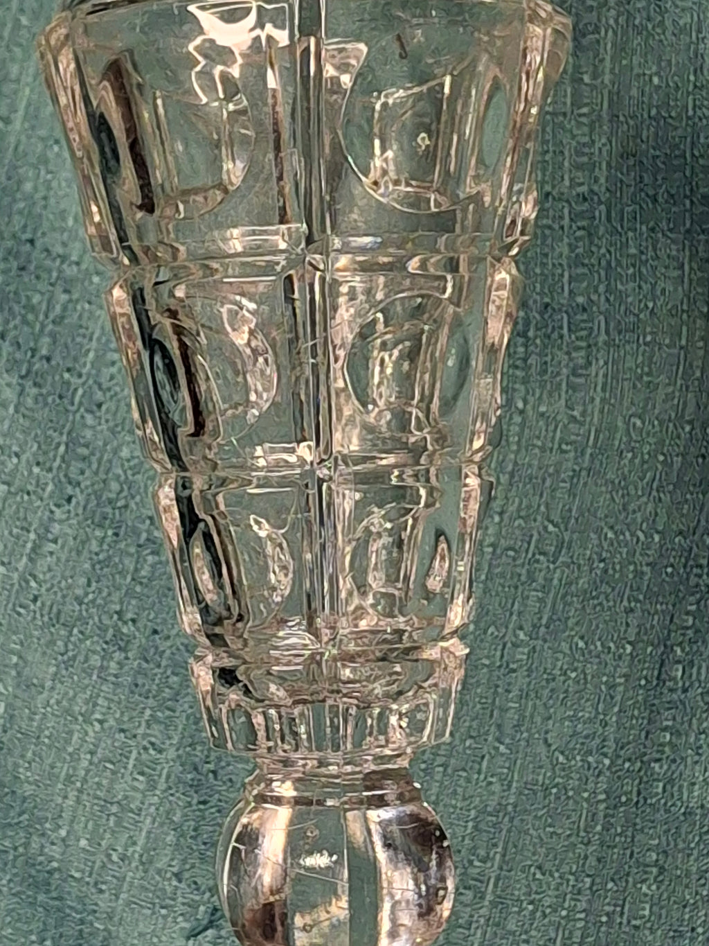 Tall Victorian Cut Glass Duplex Oil Lamp Brass Double Fluid Burner Snuff Caps c1880-1900