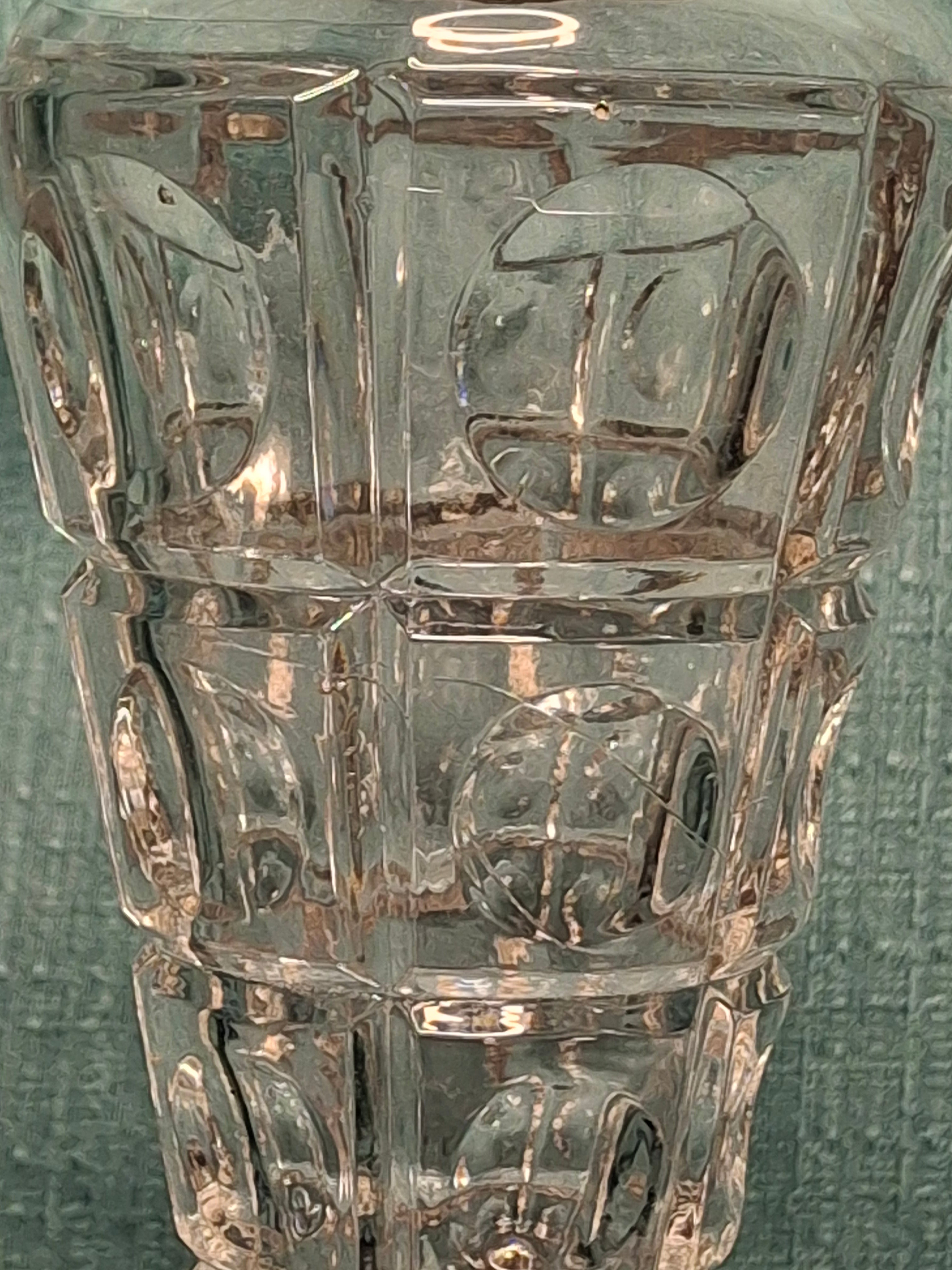 Tall Victorian Cut Glass Duplex Oil Lamp Brass Double Fluid Burner Snuff Caps c1880-1900