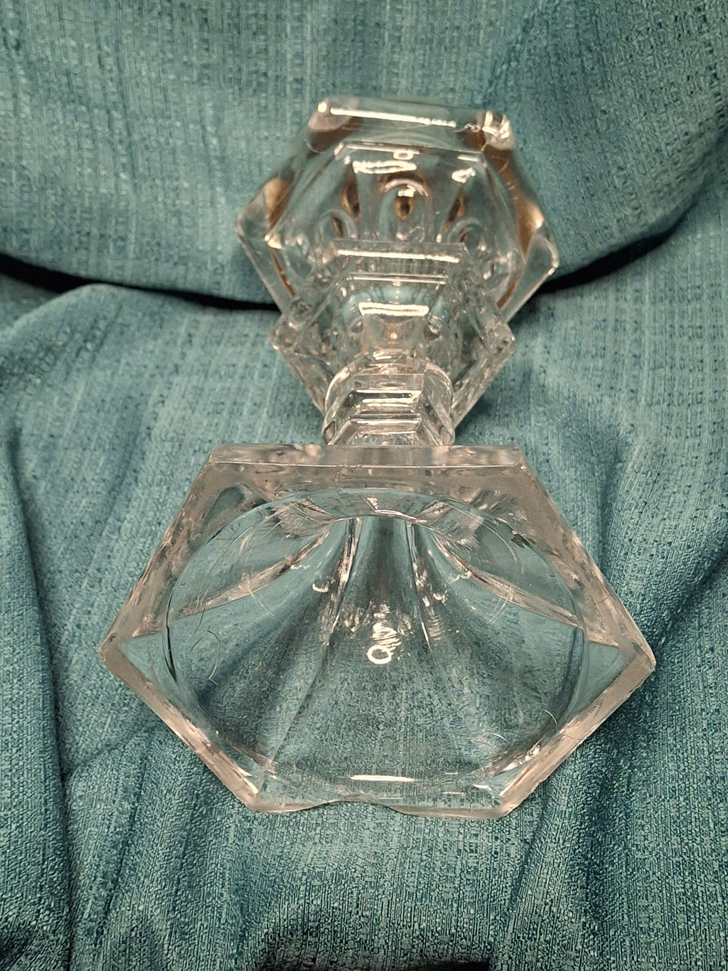 Antique 1840s Tall Sandwich Glass Double Whale Oil Burner Lamp - Clear Blown Font, Brass Fittings, Minor Base Chip - American Primitive Lighting