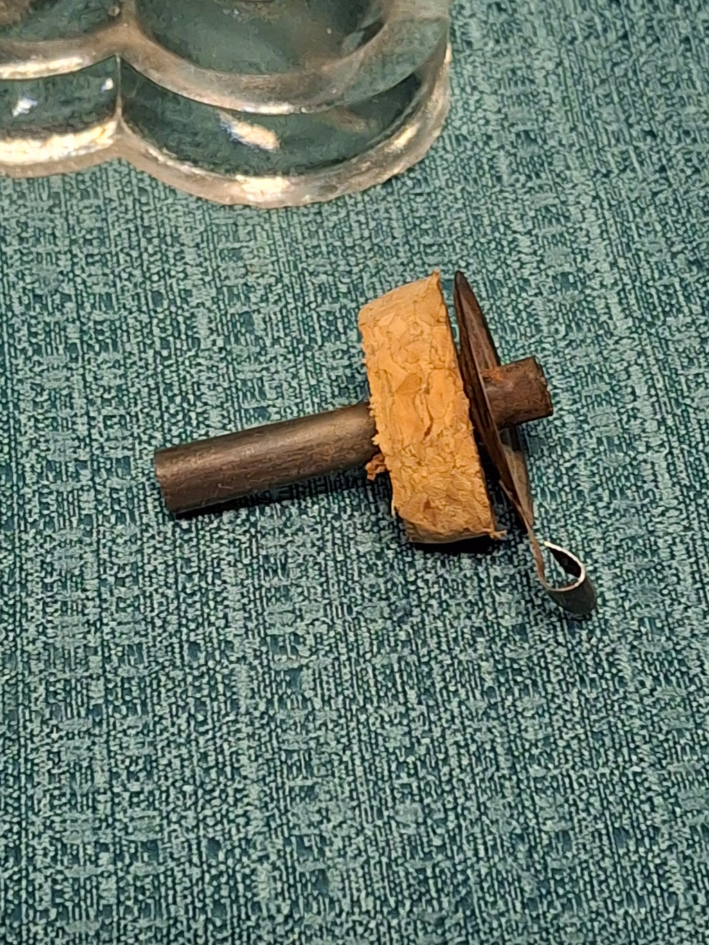 Antique 1820s American Blown Glass Whale Oil Lamp - Bulb-Shaped Font, Stepped Base, Single Tube Cork Burner - Early Sandwich Style