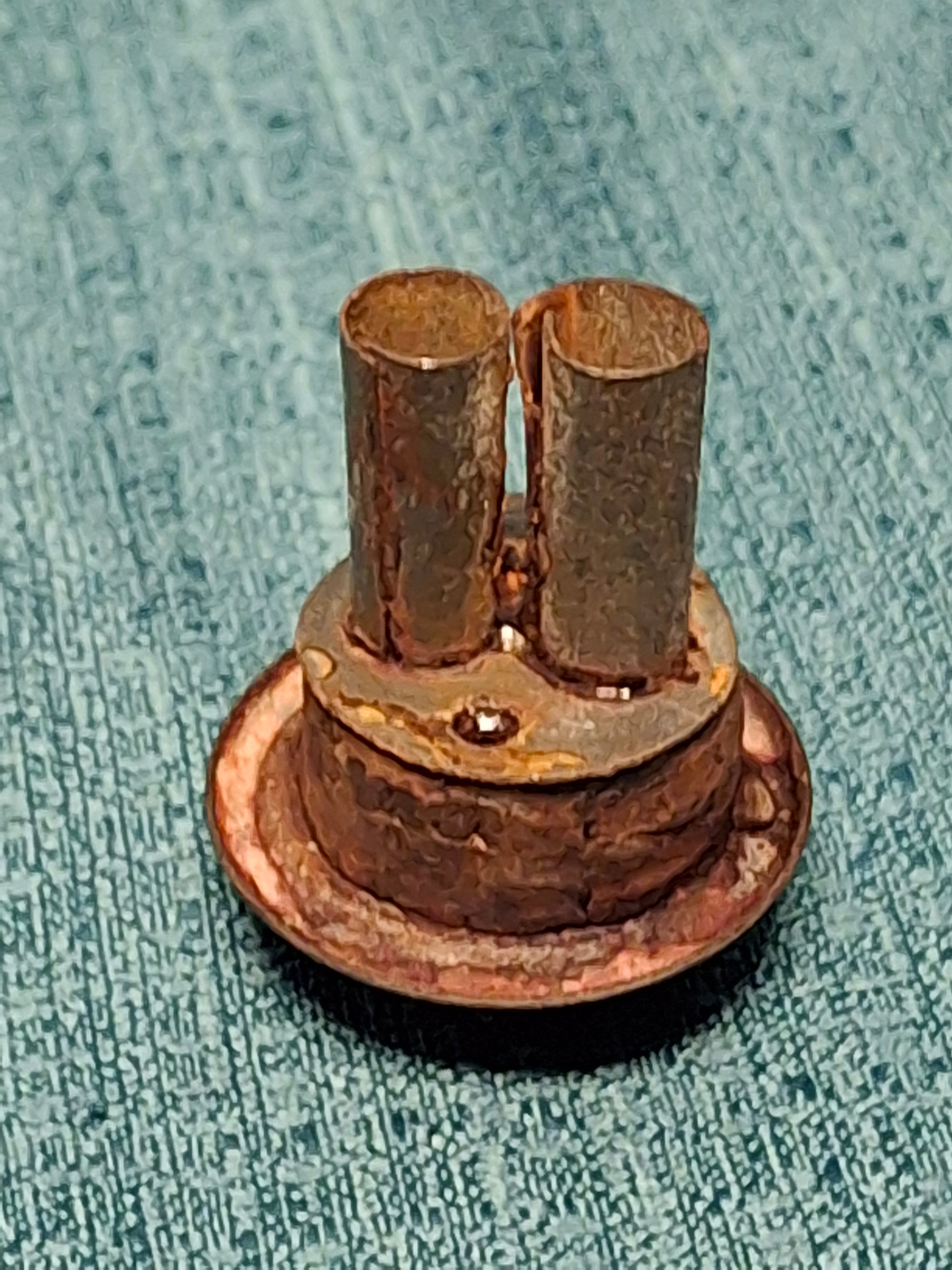 Antique 1830s American Bulb-Shaped Glass Whale Oil Lamp with Double Cork Tube Burner, Patent - Early 19th Century Lighting