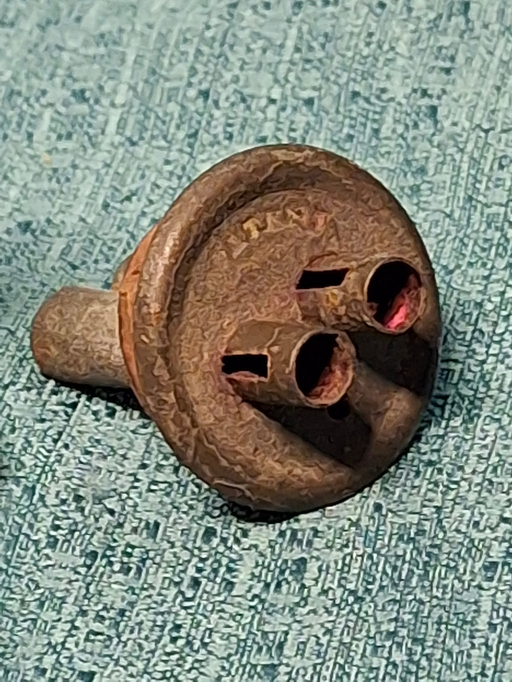 Antique 1830s American Bulb-Shaped Glass Whale Oil Lamp with Double Cork Tube Burner, Patent - Early 19th Century Lighting