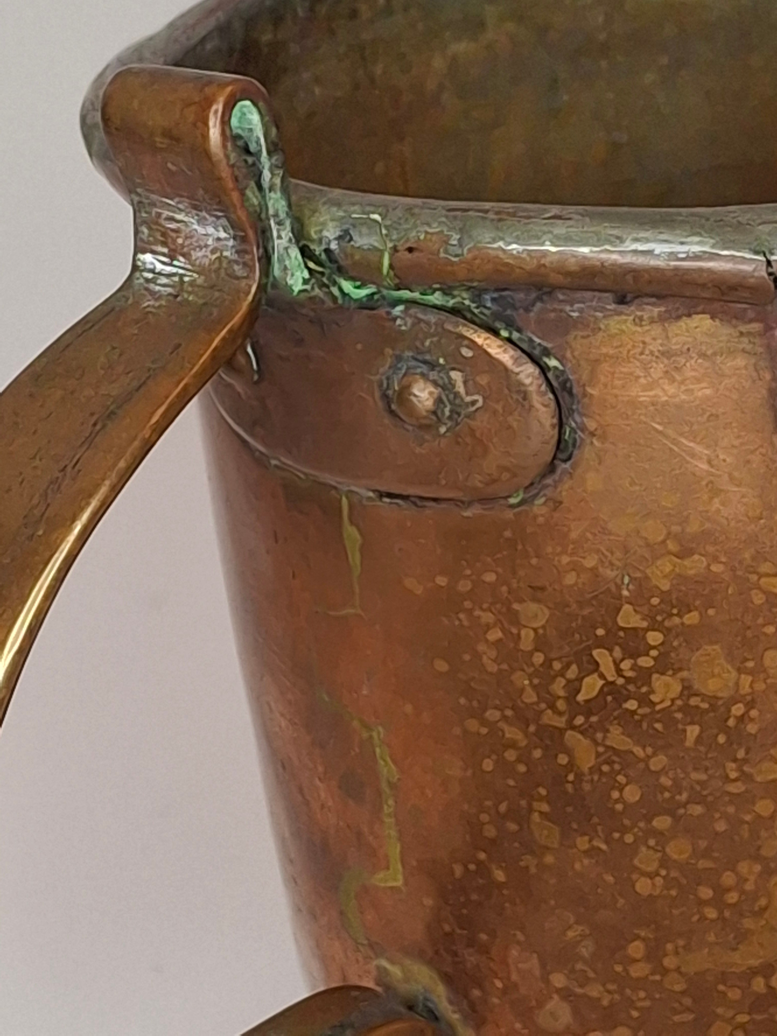 Very Rare Antique Early 1800s Russian Copper Netilat Yadayim Washing Cup with Unique Base - Jewish Ritual Vessel