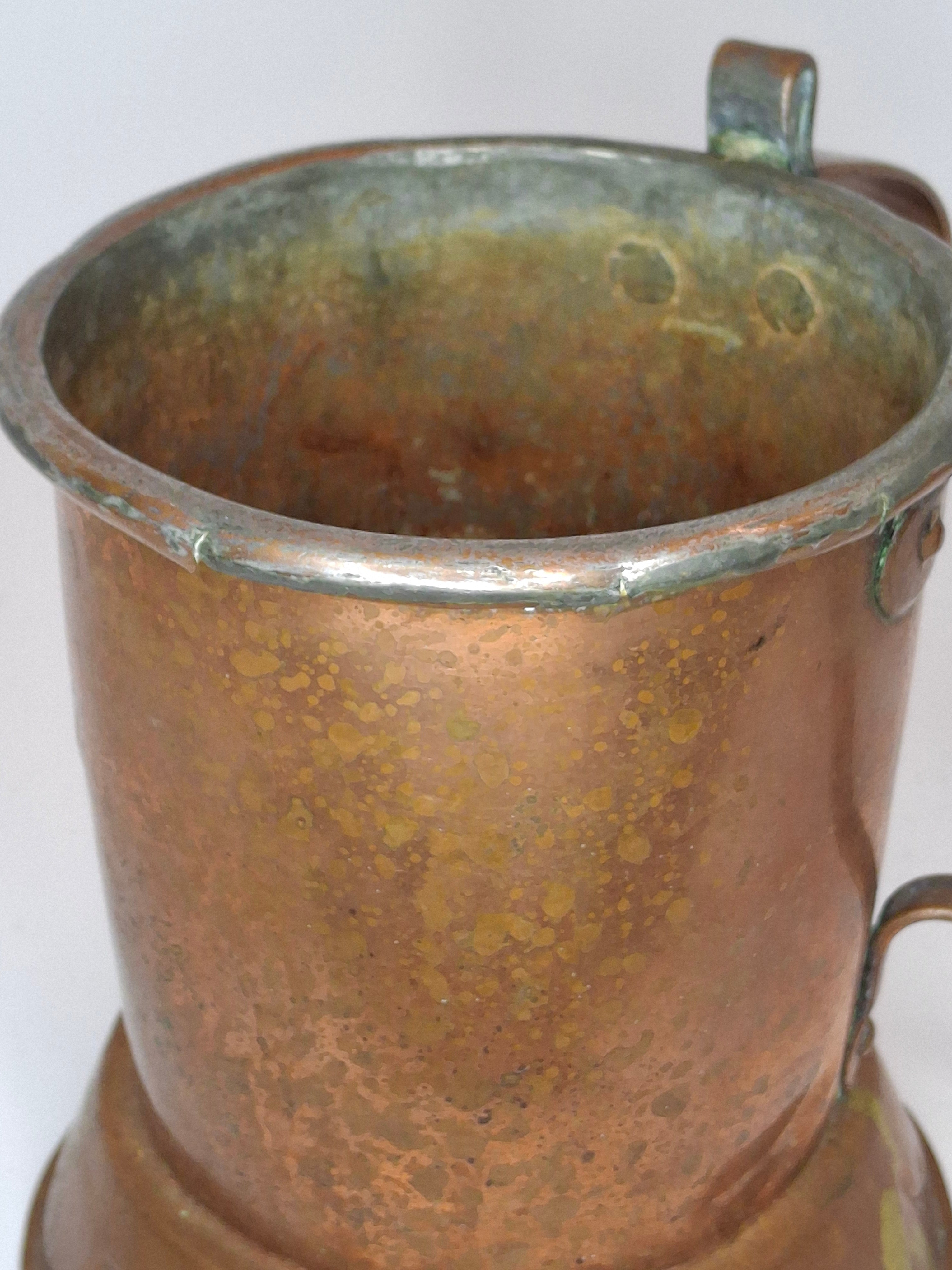 Very Rare Antique Early 1800s Russian Copper Netilat Yadayim Washing Cup with Unique Base - Jewish Ritual Vessel