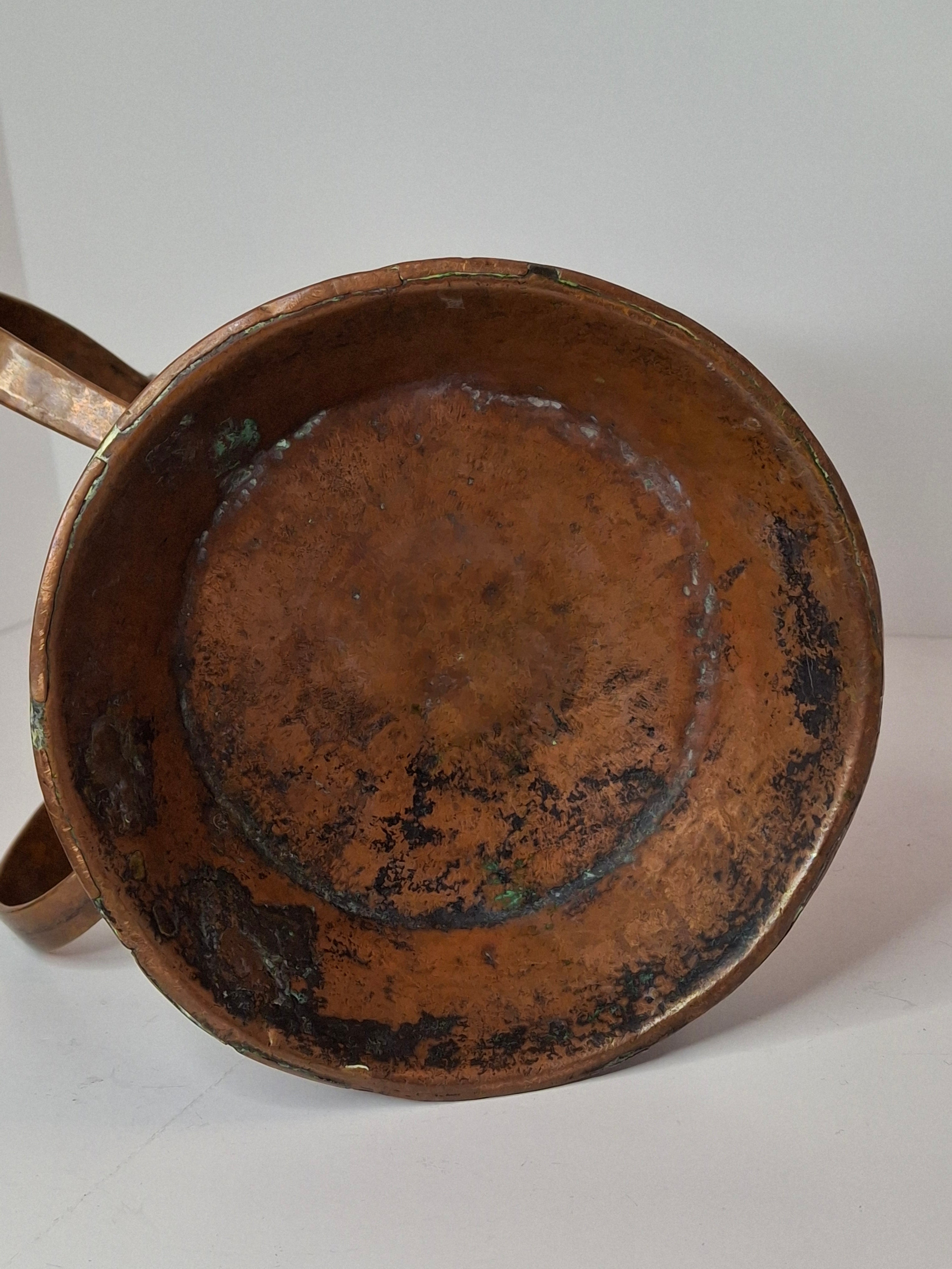 Very Rare Antique Early 1800s Russian Copper Netilat Yadayim Washing Cup with Unique Base - Jewish Ritual Vessel