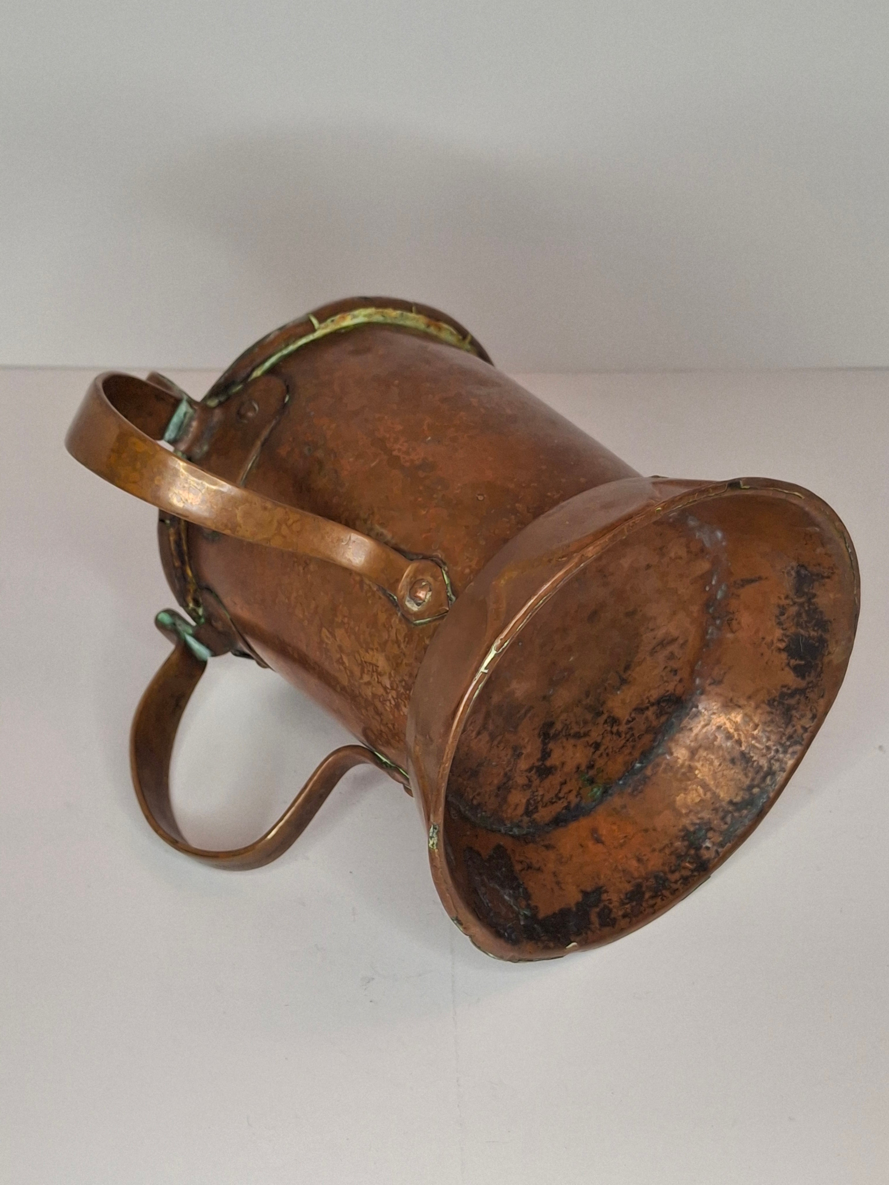 Very Rare Antique Early 1800s Russian Copper Netilat Yadayim Washing Cup with Unique Base - Jewish Ritual Vessel