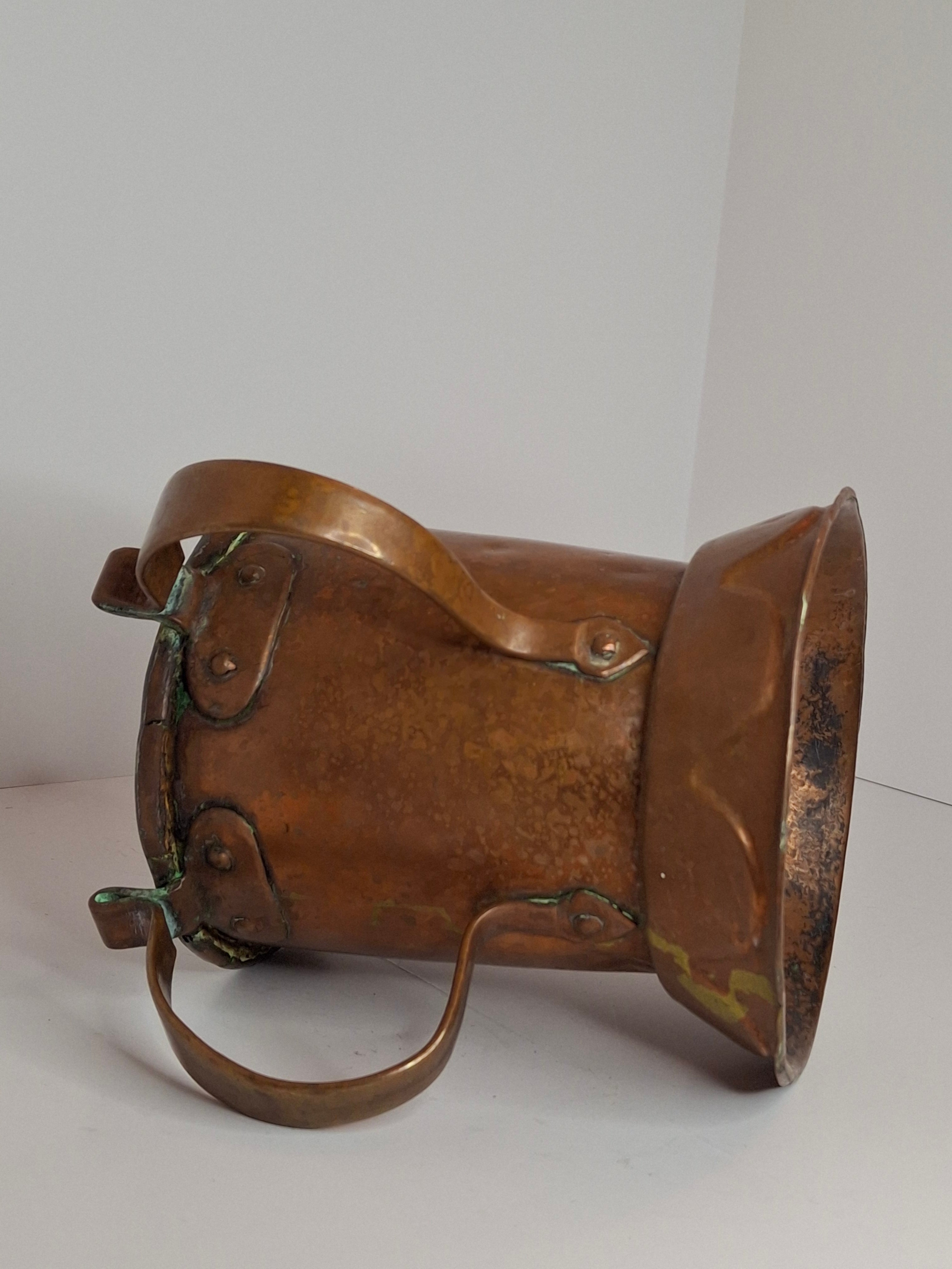 Very Rare Antique Early 1800s Russian Copper Netilat Yadayim Washing Cup with Unique Base - Jewish Ritual Vessel