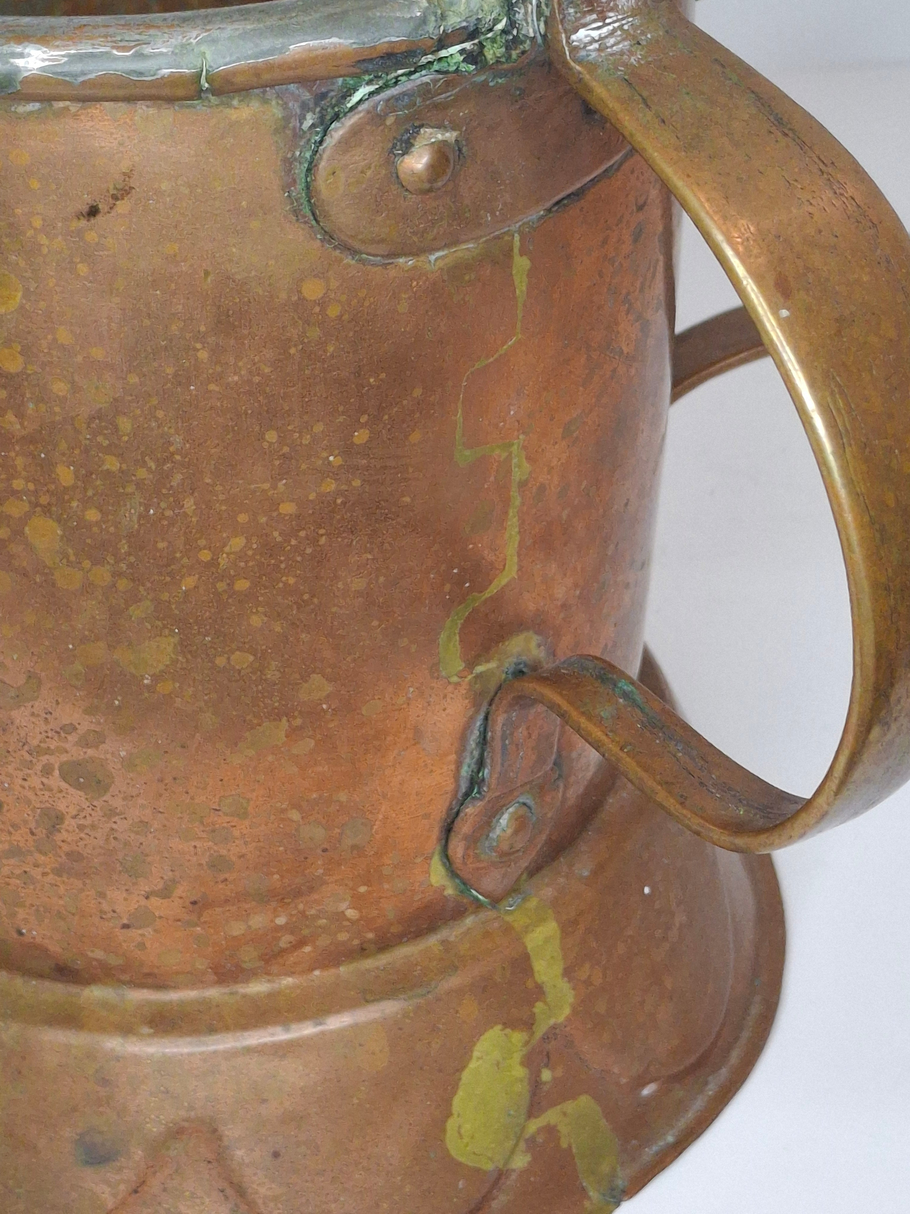 Very Rare Antique Early 1800s Russian Copper Netilat Yadayim Washing Cup with Unique Base - Jewish Ritual Vessel