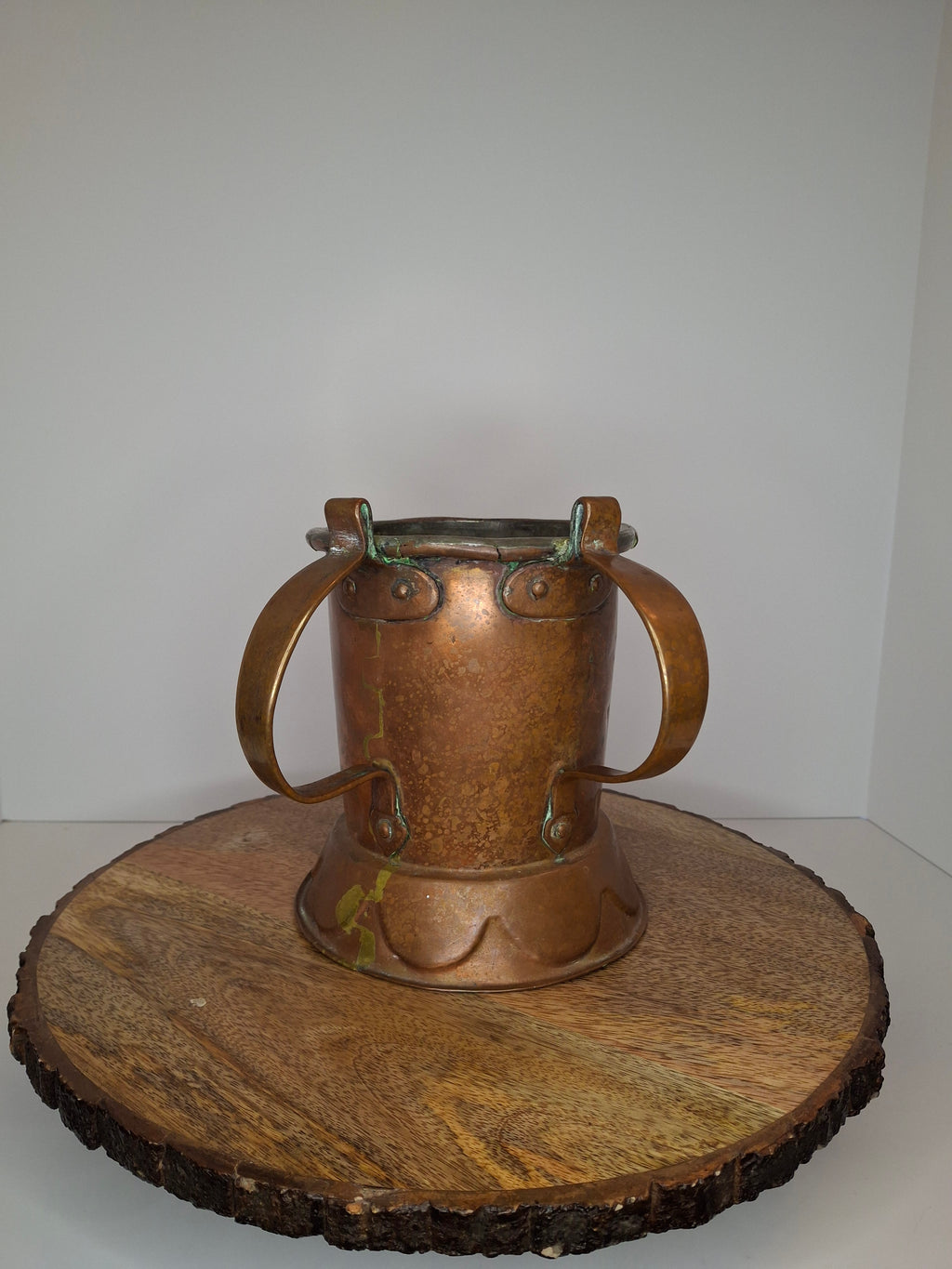 Very Rare Antique Early 1800s Russian Copper Netilat Yadayim Washing Cup with Unique Base - Jewish Ritual Vessel