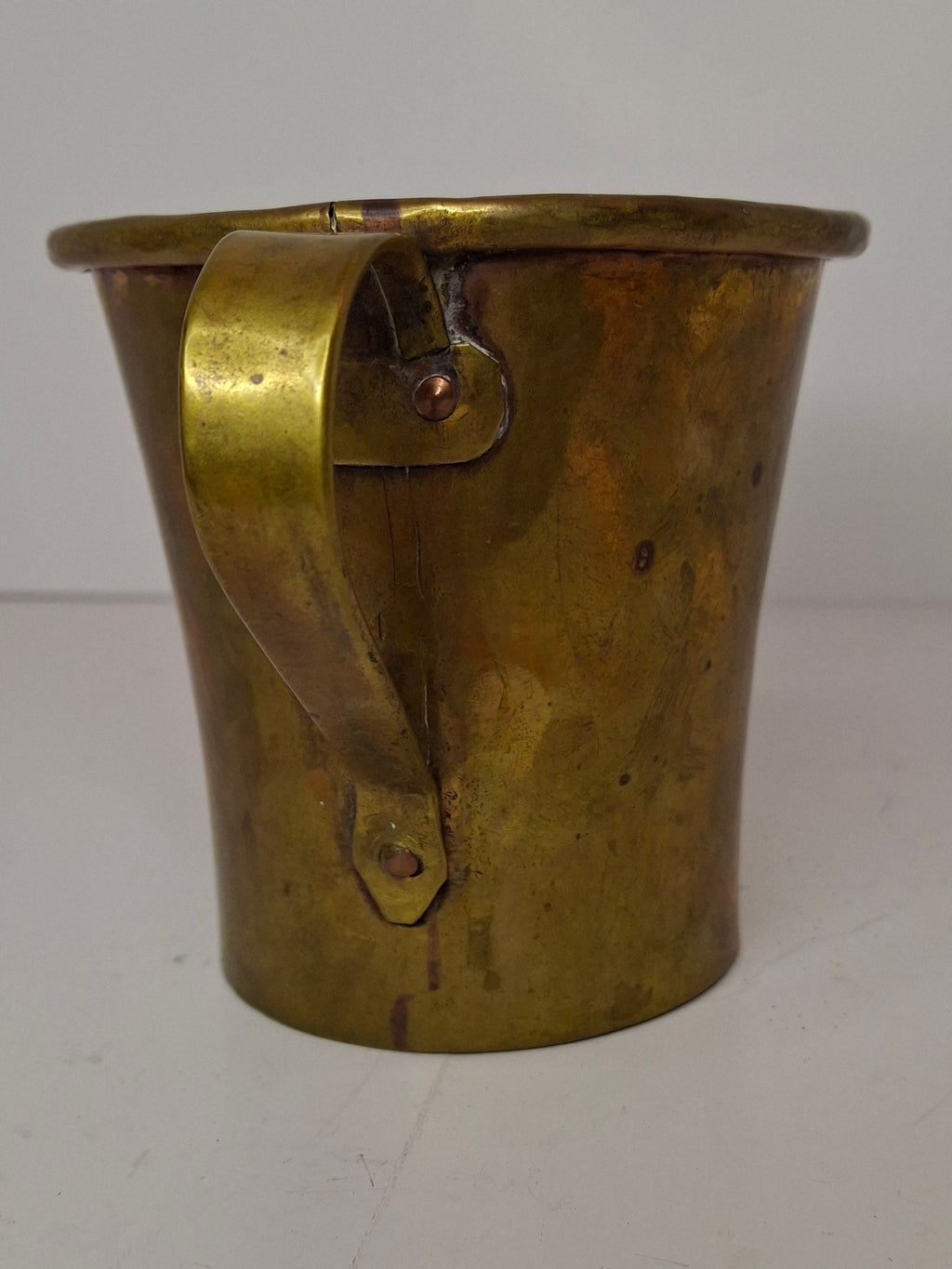 Antique Russian Brass Netilat Yadayim Hand Washing Cup, Circa 1898 Maker's Mark, Tula