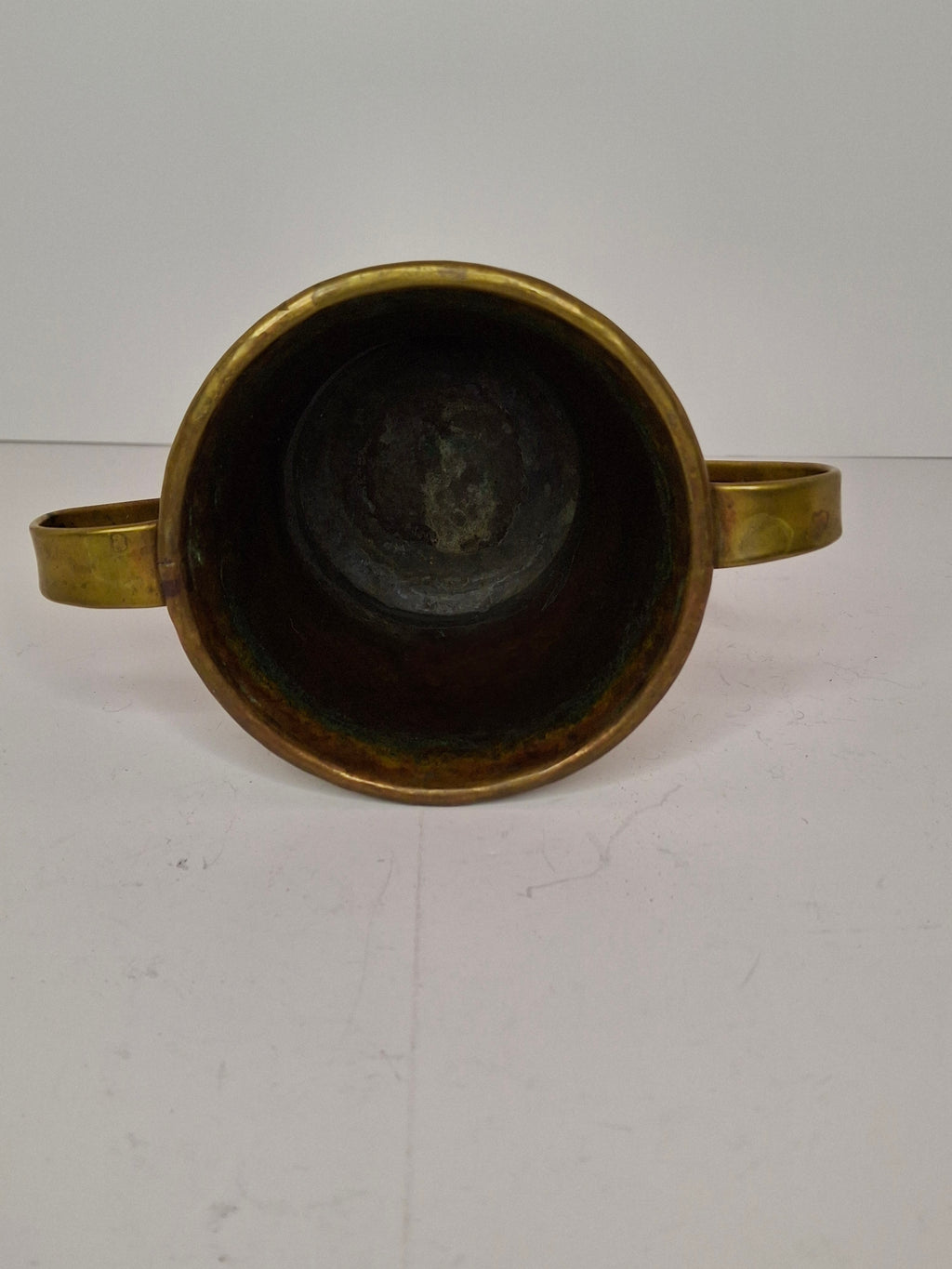 Antique Russian Brass Netilat Yadayim Hand Washing Cup, Circa 1898 Maker's Mark, Tula