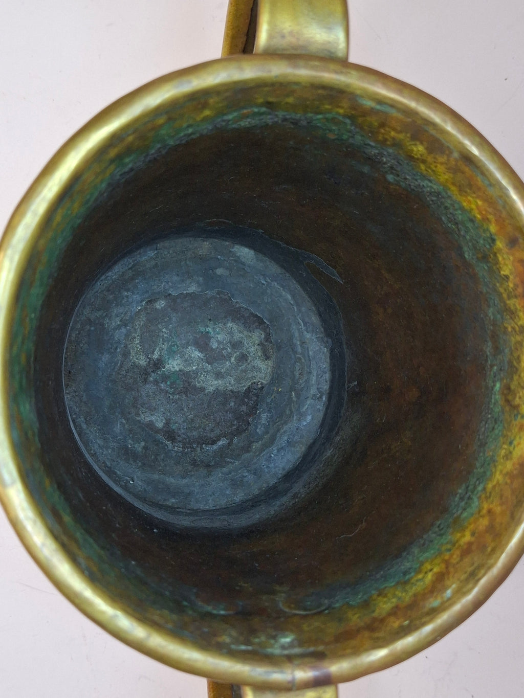 Antique Russian Brass Netilat Yadayim Hand Washing Cup, Circa 1898 Maker's Mark, Tula