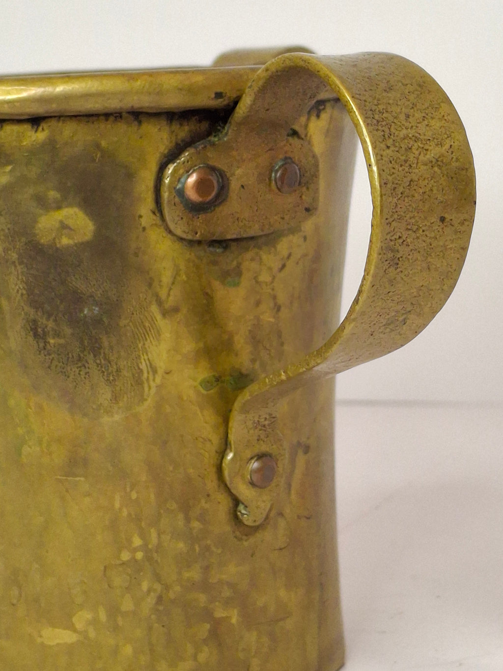 Antique 19th C Imperial Russian Tula Brass 3-Handled Netilat Yadayim Judaica Ritual Laver Cup w/ Eagle Hallmark