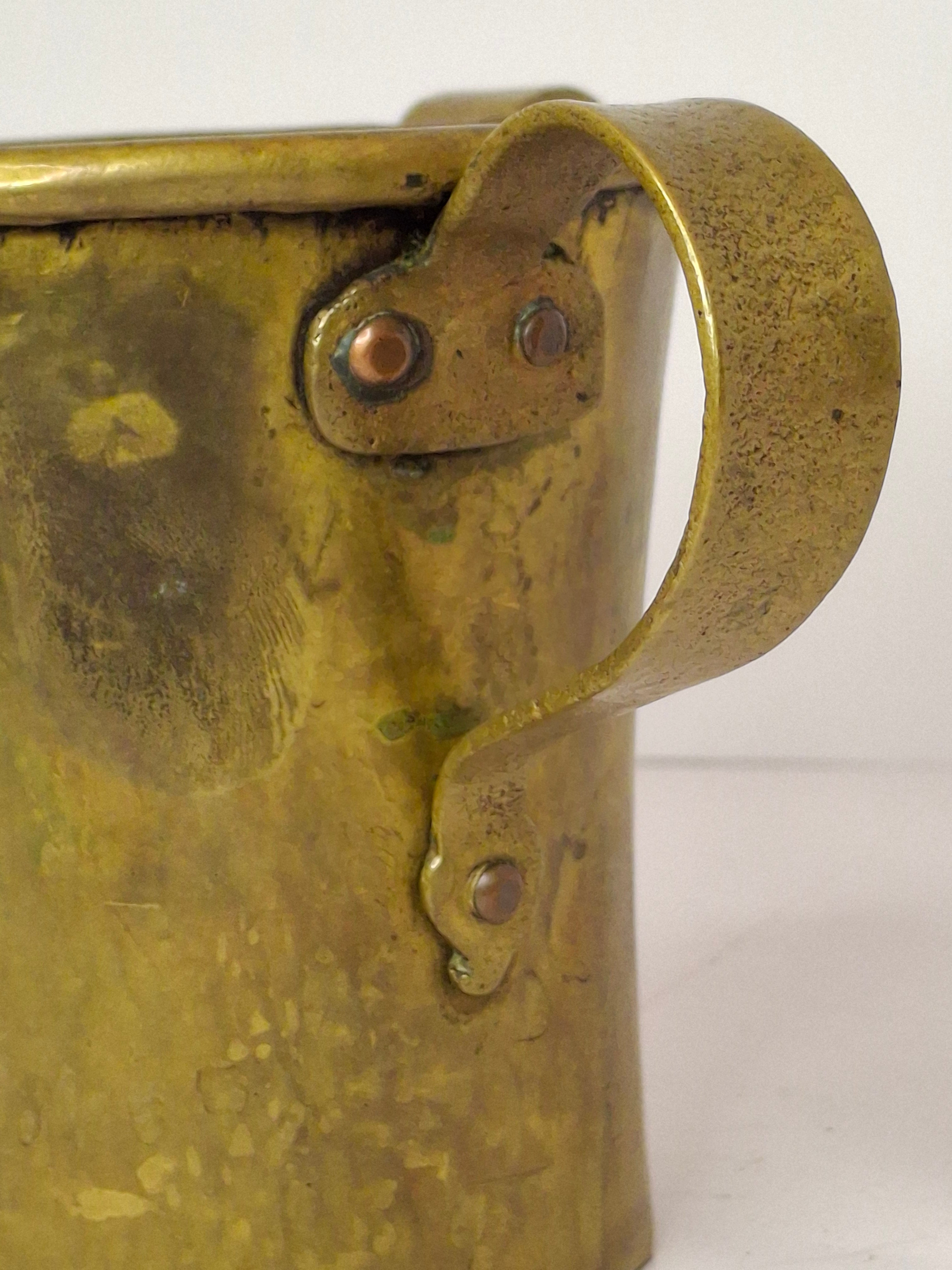 Antique 19th C Imperial Russian Tula Brass 3-Handled Netilat Yadayim Judaica Ritual Laver Cup w/ Eagle Hallmark