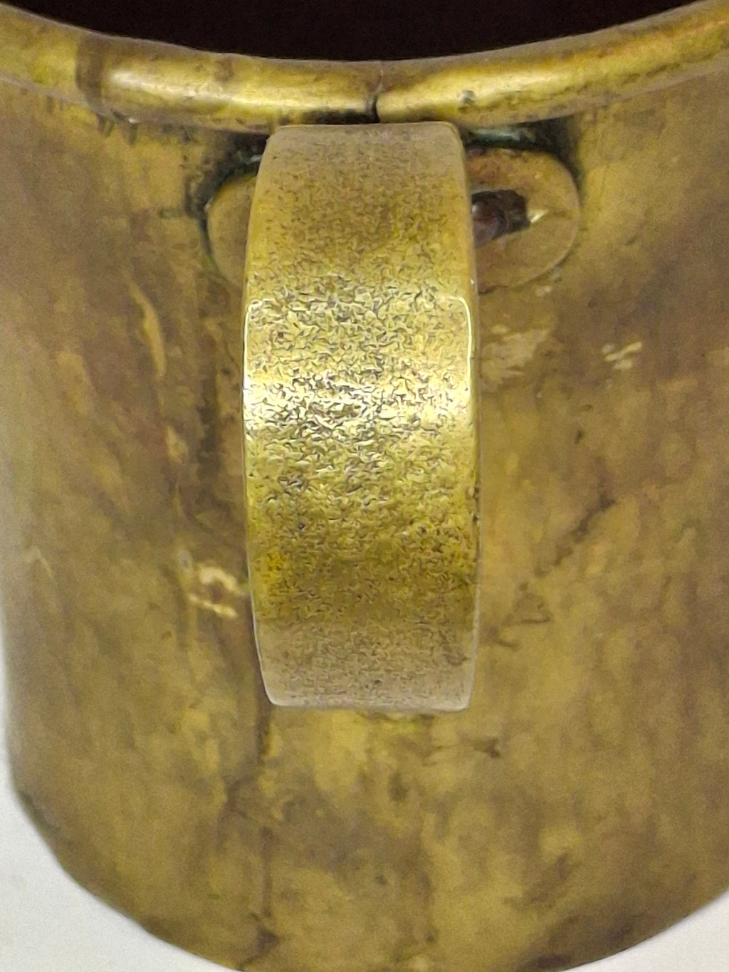 Antique 19th C Imperial Russian Tula Brass 3-Handled Netilat Yadayim Judaica Ritual Laver Cup w/ Eagle Hallmark