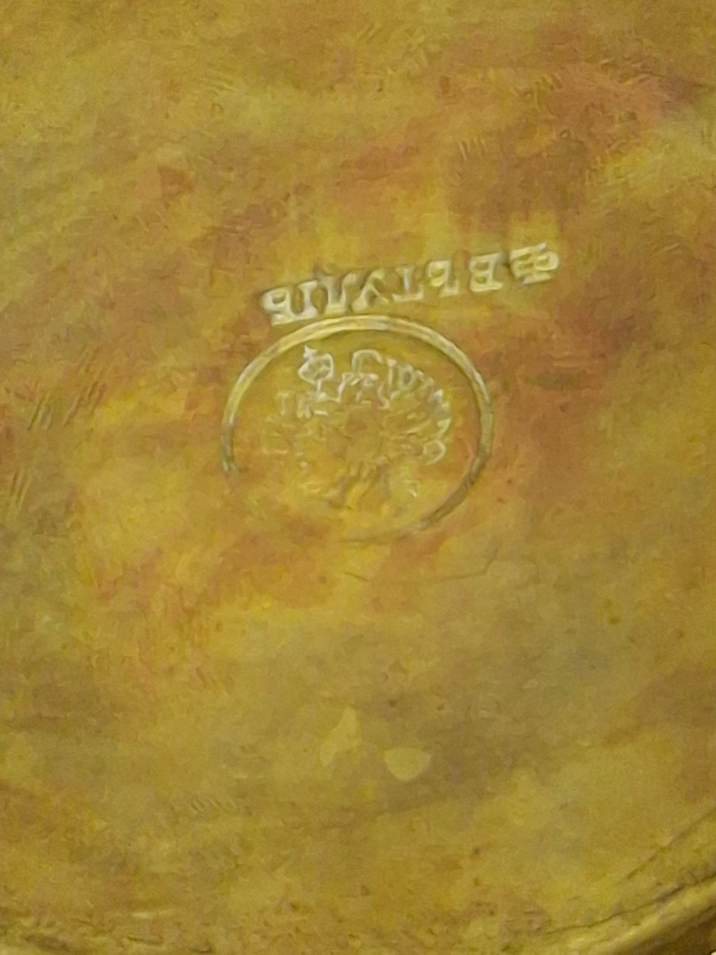 Antique Russian Brass Three-Handled Netilat Yadayim Cup - Hand Washing Laver, Marked with Double-Headed Eagle, Judaica (Circa Late 19th to Early 20th Century)