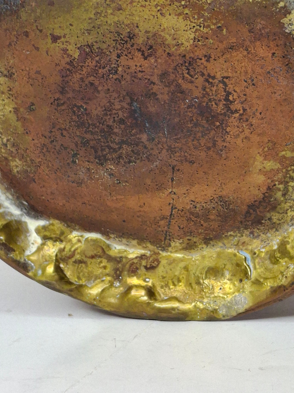 Rainbow Patina Antique Brass Double-Handled Netilat Yadayim Cup – Eastern European Judaica c.1890-1910 w/ Period Repairs