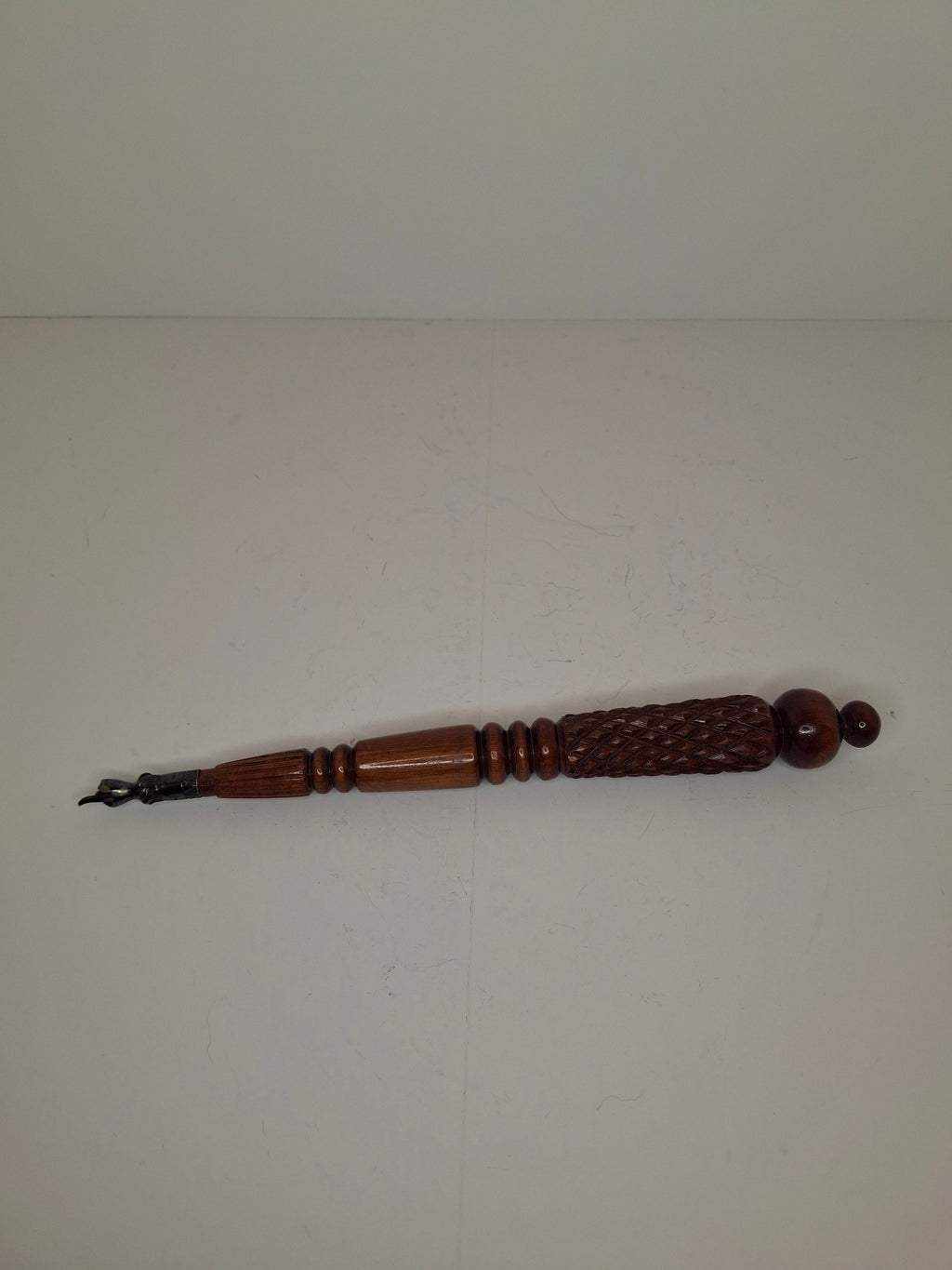 Mid-Century Israeli Wooden Torah Yad with Sterling Silver Hand Marked 925