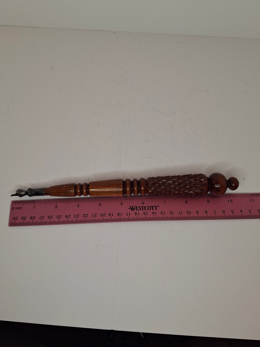 Mid-Century Israeli Wooden Torah Yad with Sterling Silver Hand Marked 925