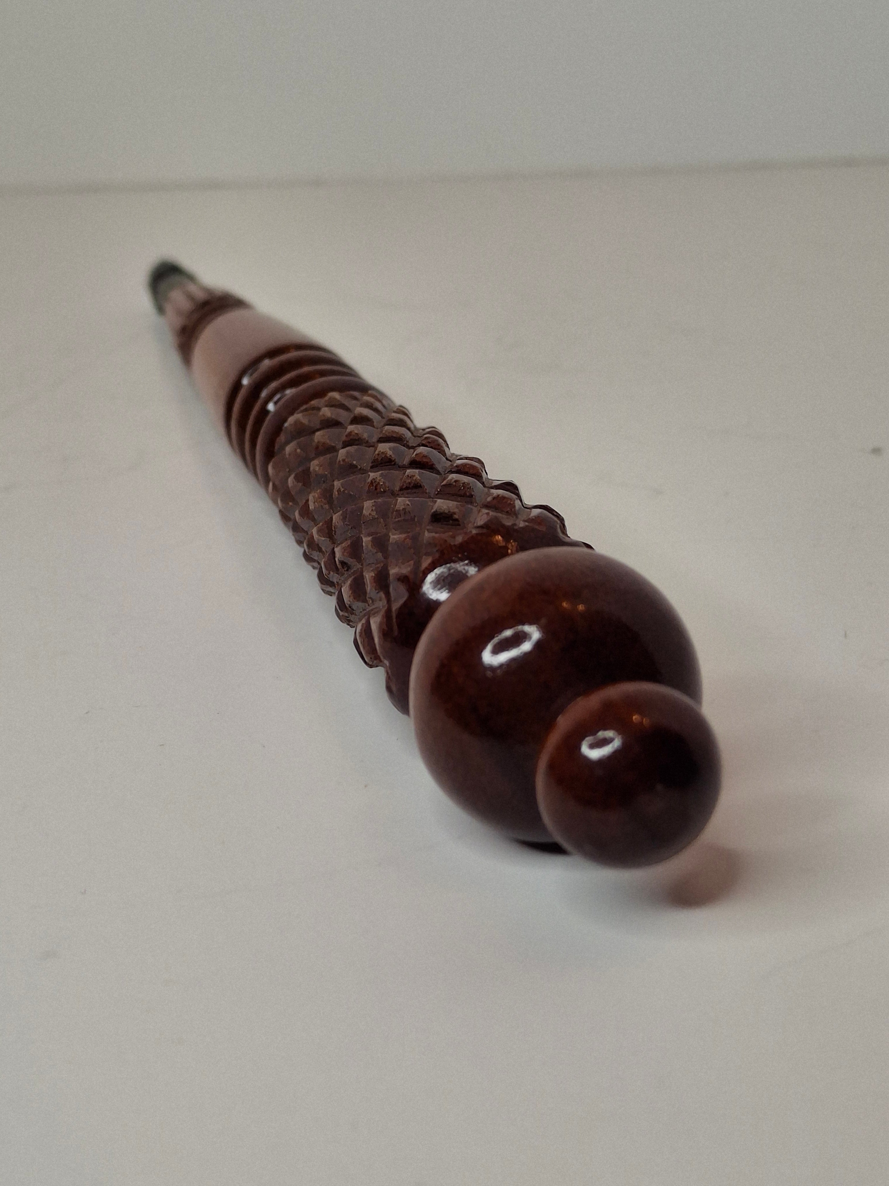 Mid-Century Israeli Wooden Torah Yad with Sterling Silver Hand Marked 925