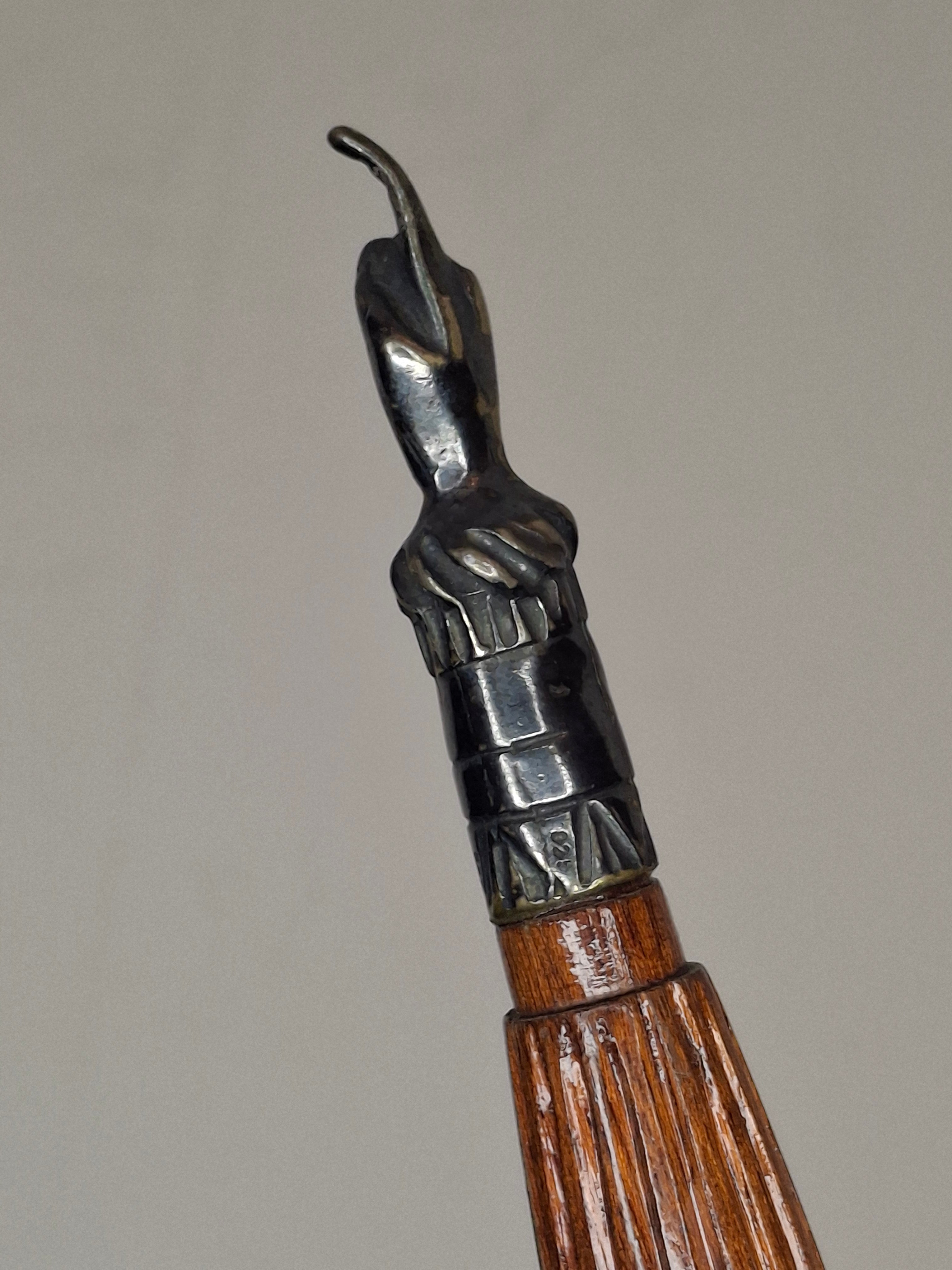 Mid-Century Israeli Wooden Torah Yad with Sterling Silver Hand Marked 925