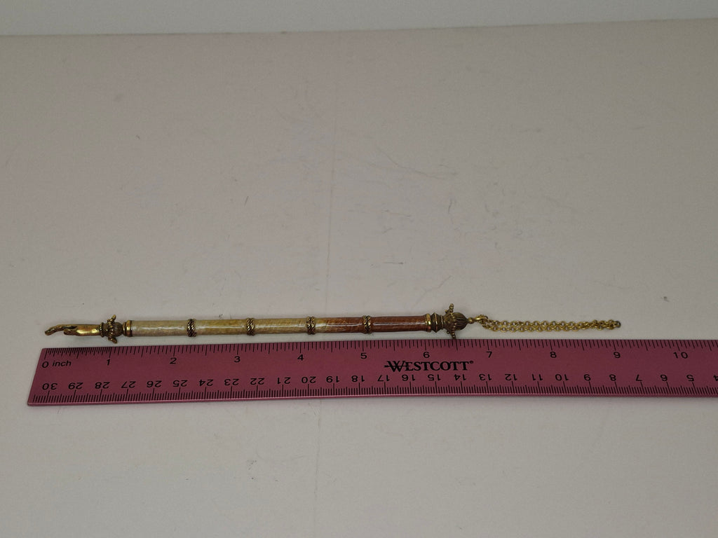 Antique Victorian Horn & Gilt Brass Torah Pointer Yad 7" European Judaica 19th Century