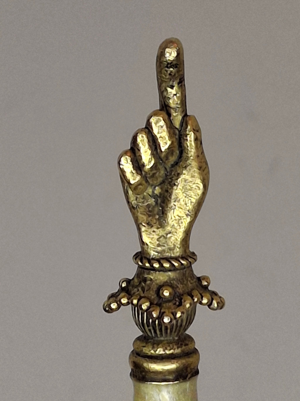 Antique Victorian Horn & Gilt Brass Torah Pointer Yad 7" European Judaica 19th Century