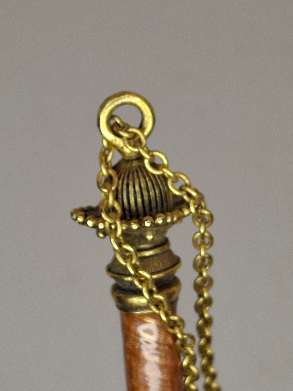 Antique Victorian Horn & Gilt Brass Torah Pointer Yad 7" European Judaica 19th Century