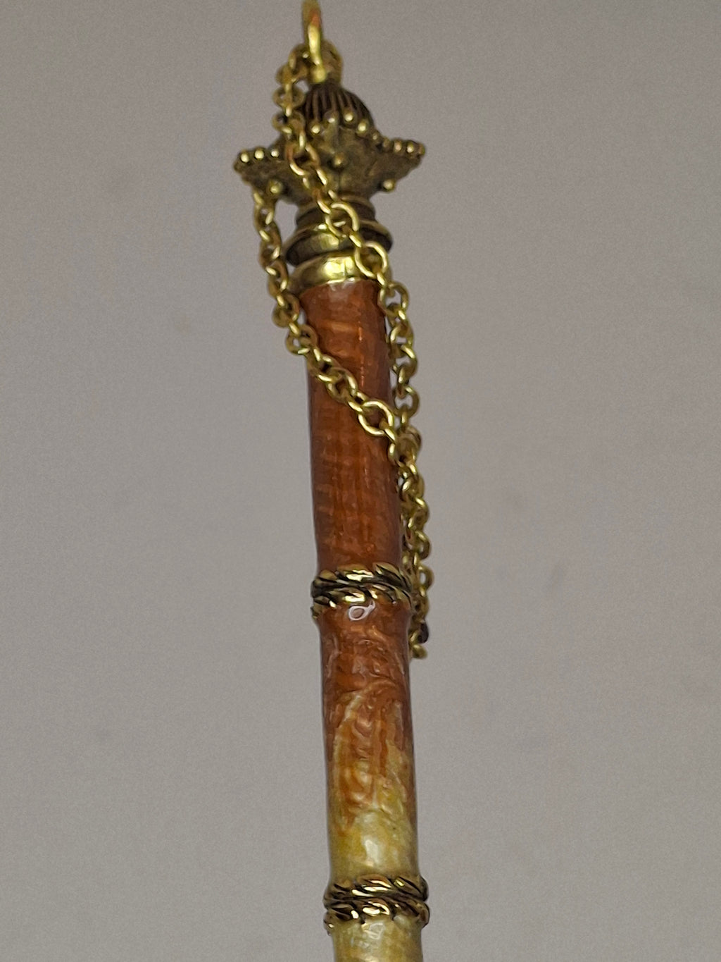 Antique Victorian Horn & Gilt Brass Torah Pointer Yad 7" European Judaica 19th Century