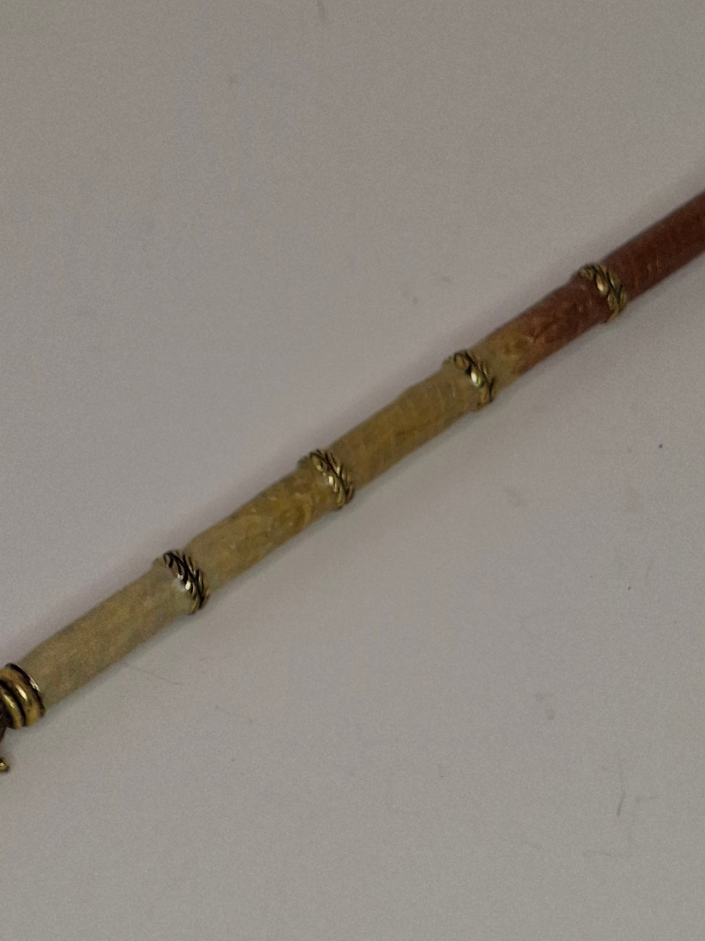 Antique Victorian Horn & Gilt Brass Torah Pointer Yad 7" European Judaica 19th Century