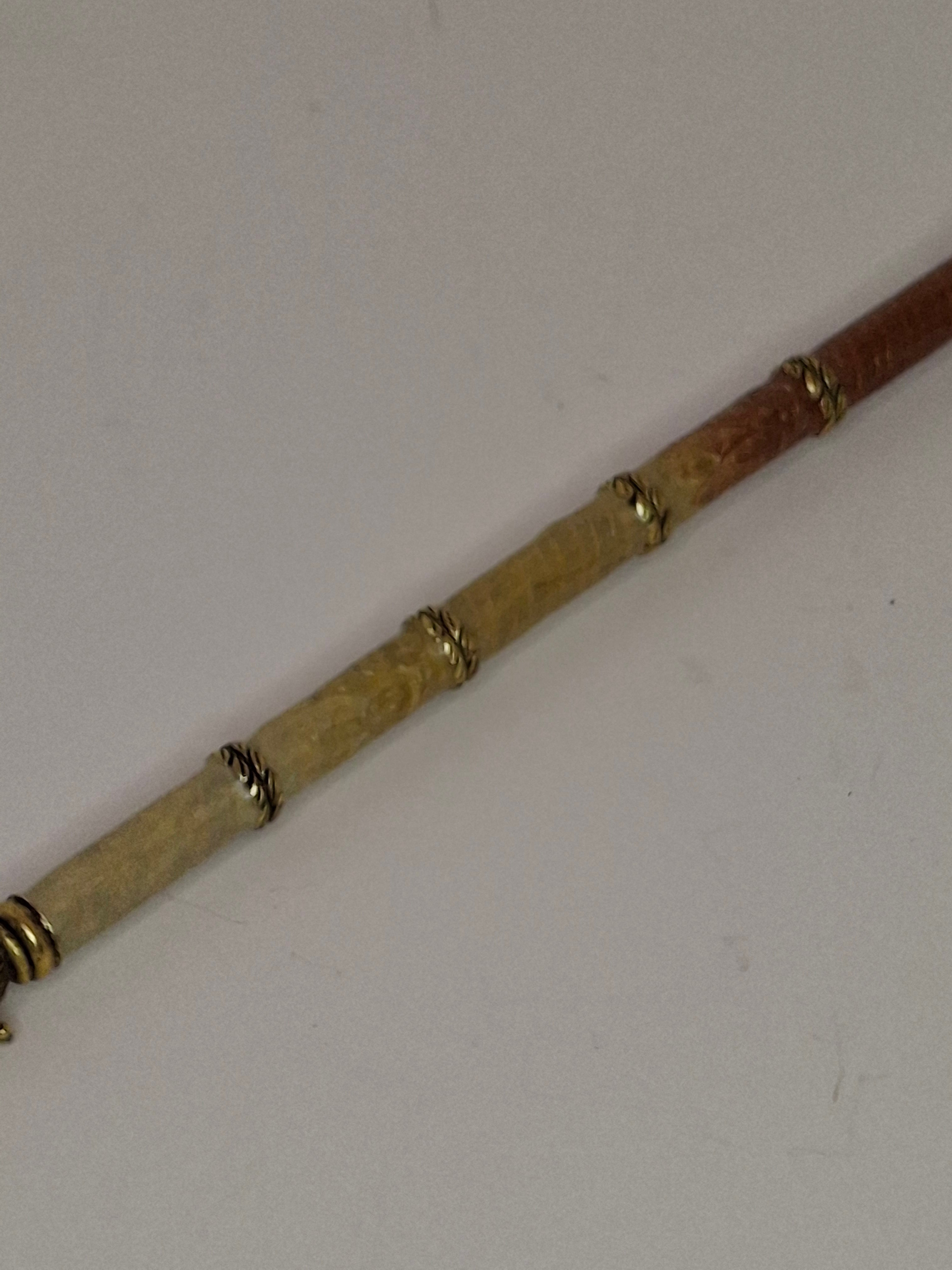 Antique Victorian Horn & Gilt Brass Torah Pointer Yad 7" European Judaica 19th Century