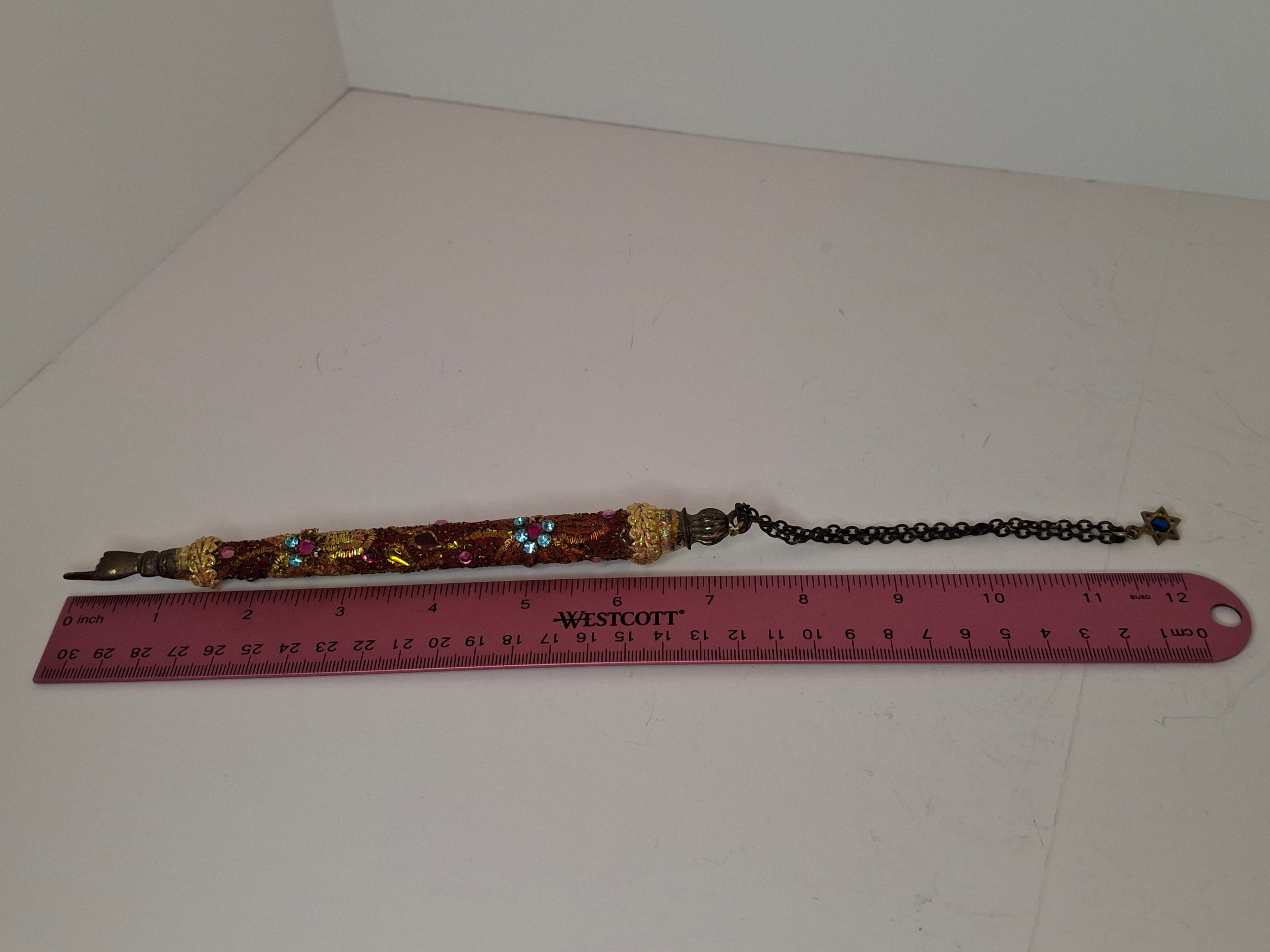 Lot of 2 Vintage-Style Beaded Mid-20th century Torah Yad Pointers Judaica