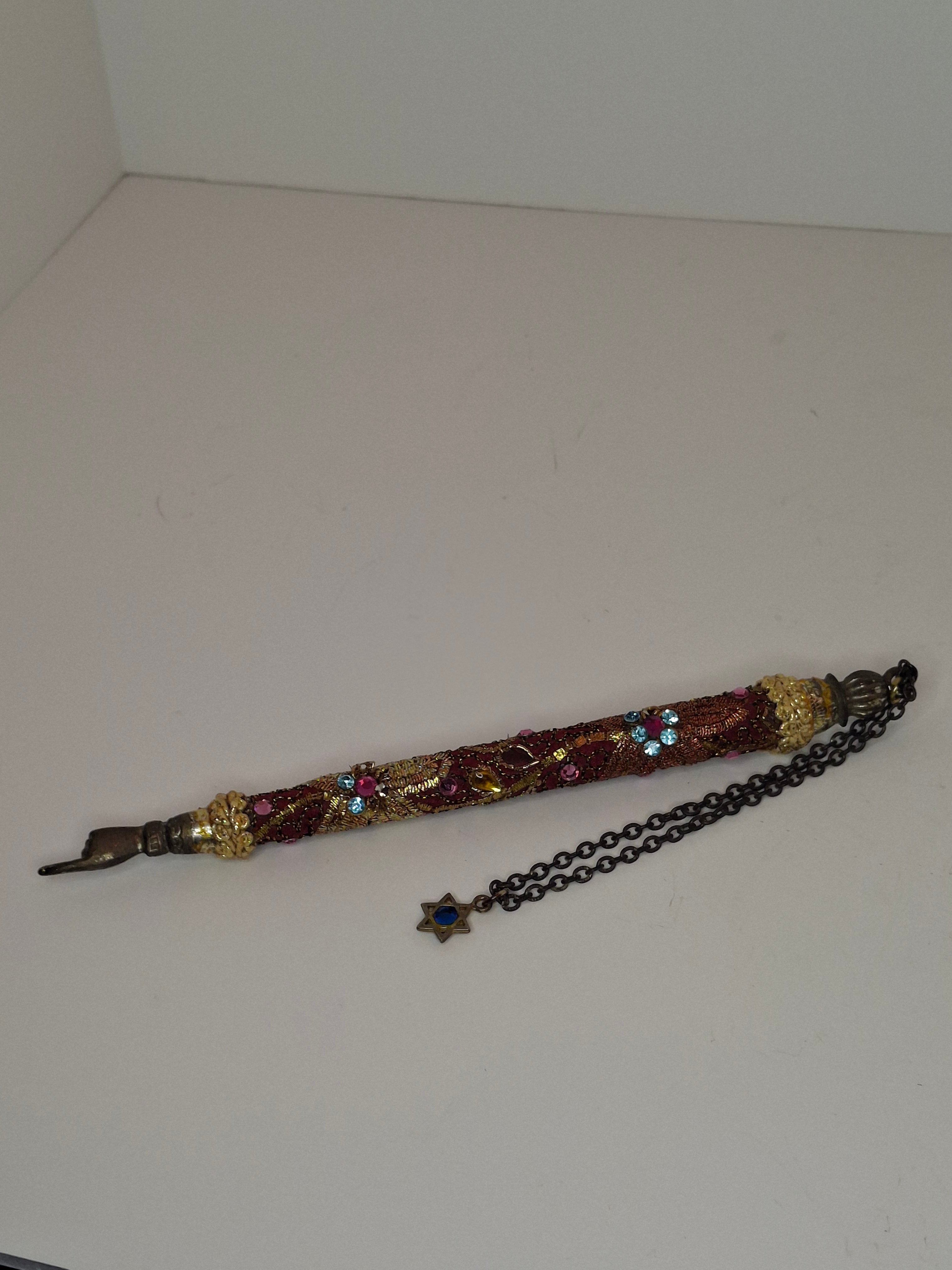 Lot of 2 Vintage-Style Beaded Mid-20th century Torah Yad Pointers Judaica