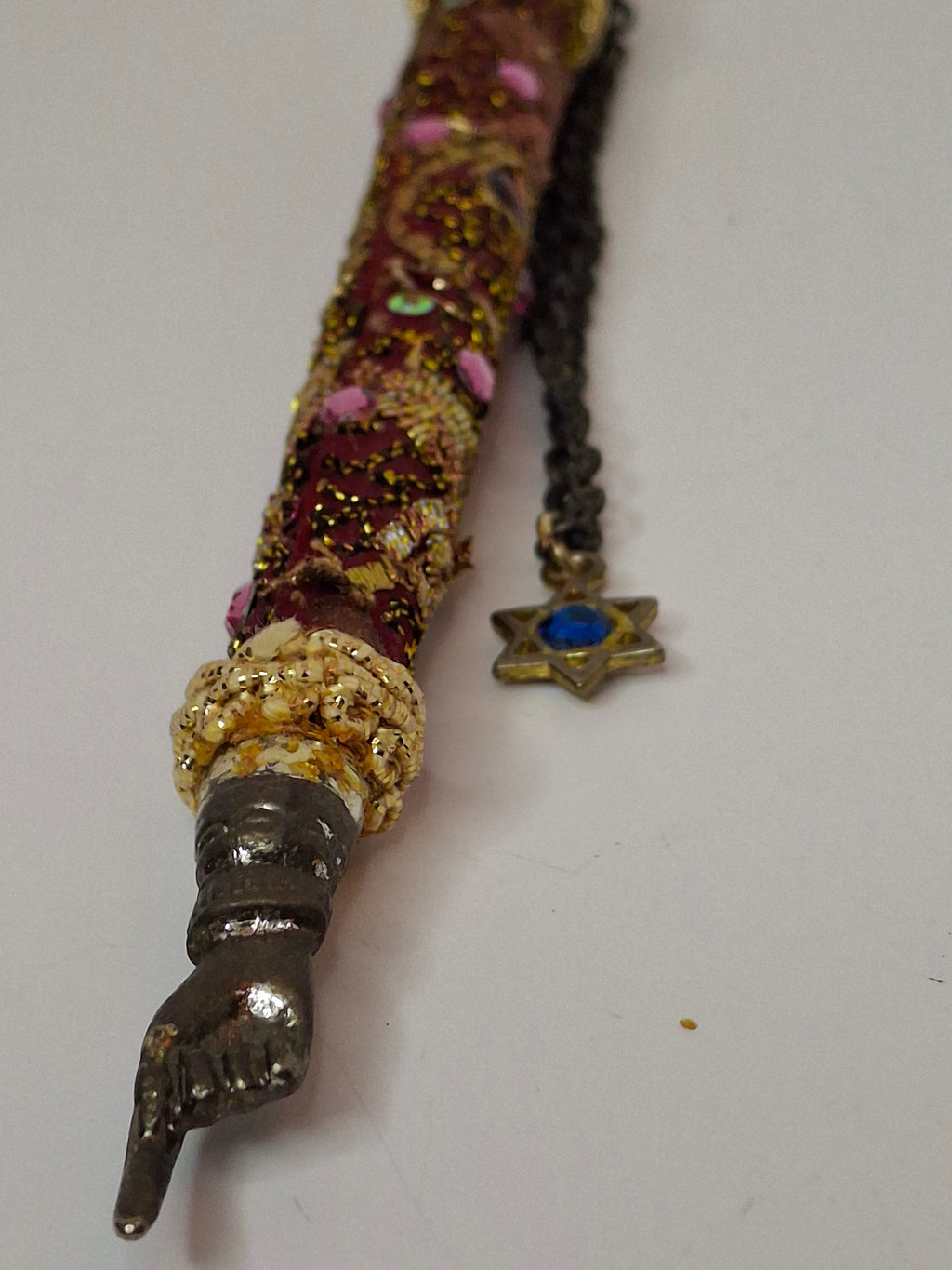 Lot of 2 Vintage-Style Beaded Mid-20th century Torah Yad Pointers Judaica