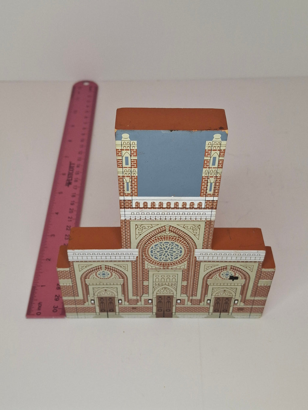 Vintage Judaica 1995 Cat's Meow Wooden Folk Art Plaque Isaac M. Wise Plum Street Temple