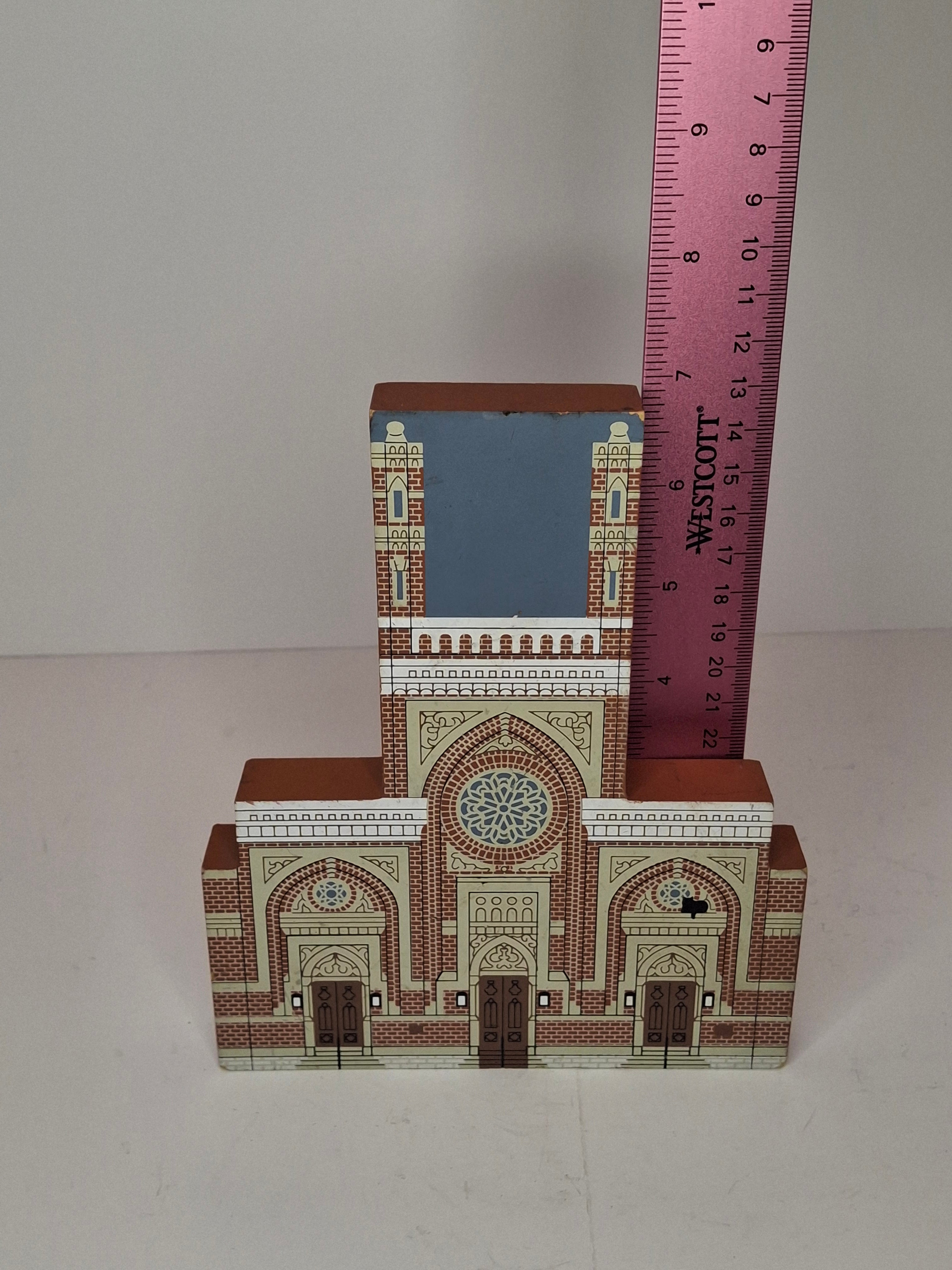 Vintage Judaica 1995 Cat's Meow Wooden Folk Art Plaque Isaac M. Wise Plum Street Temple