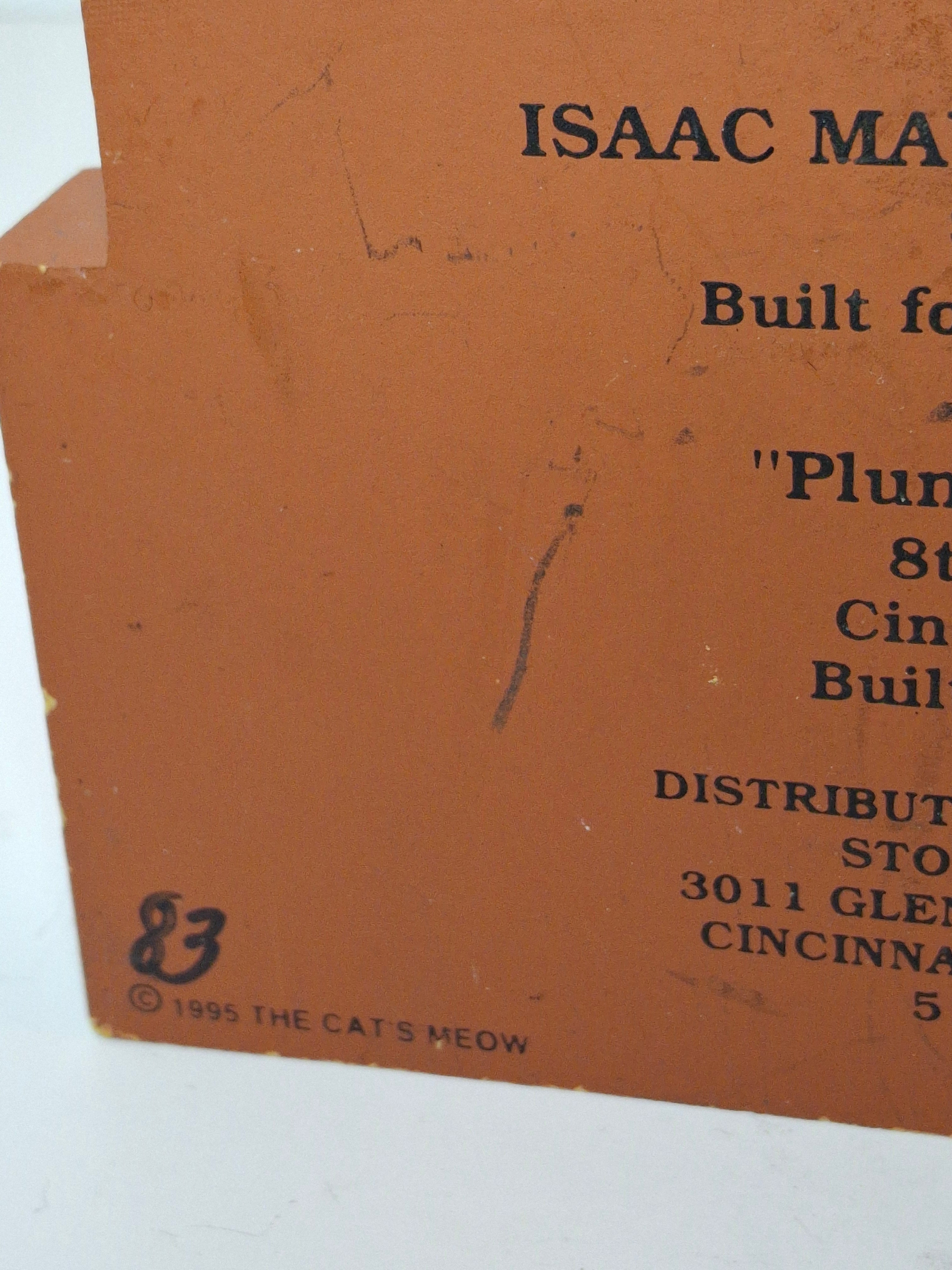 Vintage Judaica 1995 Cat's Meow Wooden Folk Art Plaque Isaac M. Wise Plum Street Temple