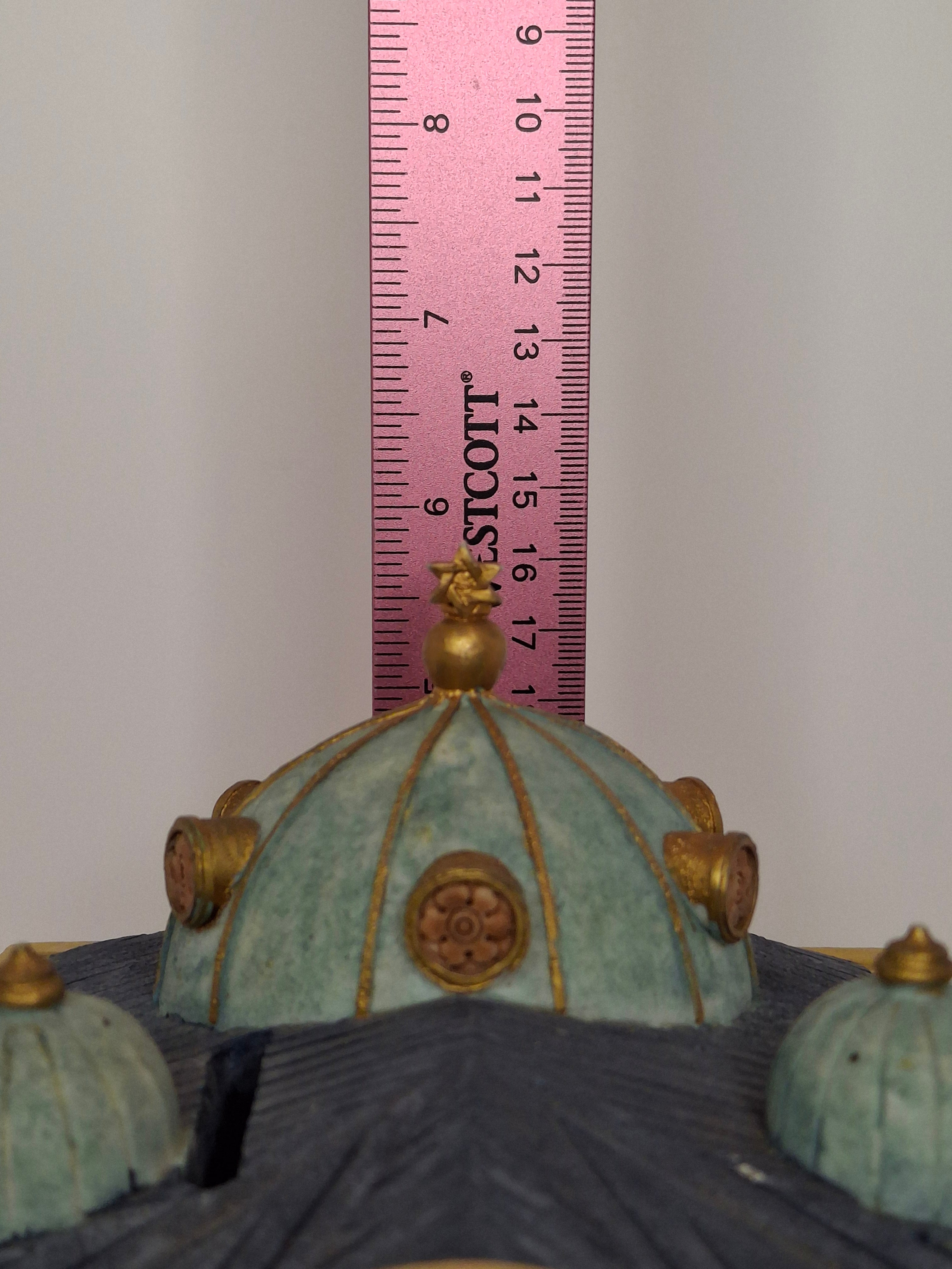 Reuven Masel Miami Florida Ceramic Synagogue Tzedakah Box - Hand-Painted Judaica Charity Pushke, 5" Tall