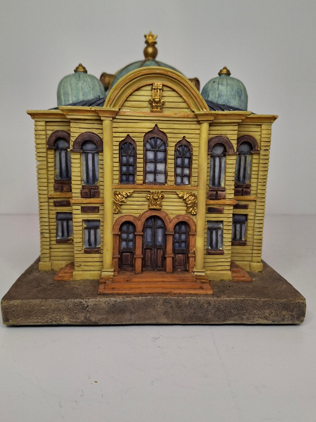 Reuven Masel Miami Florida Ceramic Synagogue Tzedakah Box - Hand-Painted Judaica Charity Pushke, 5" Tall