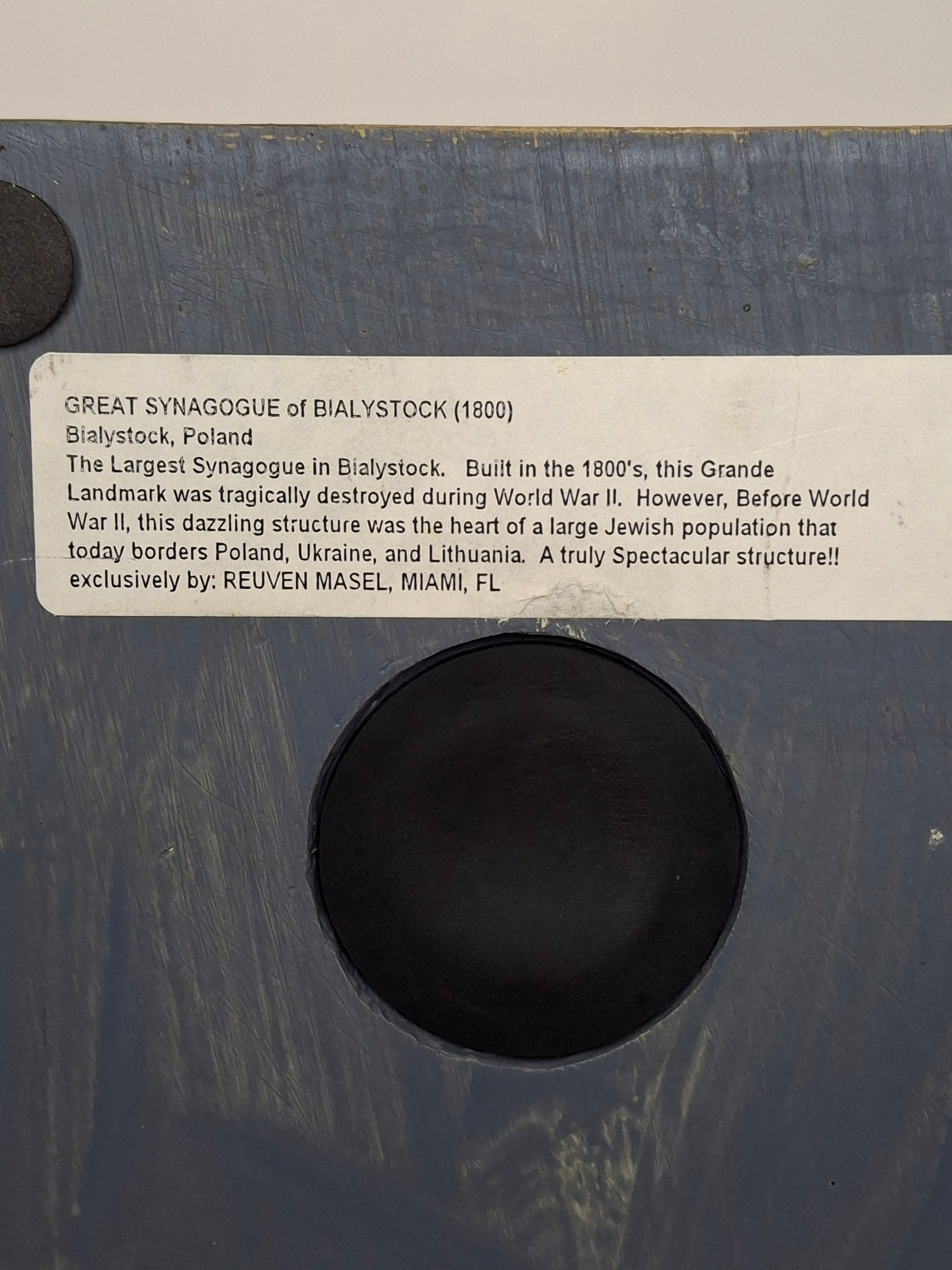 Reuven Masel Miami Florida Ceramic Synagogue Tzedakah Box - Hand-Painted Judaica Charity Pushke, 5" Tall