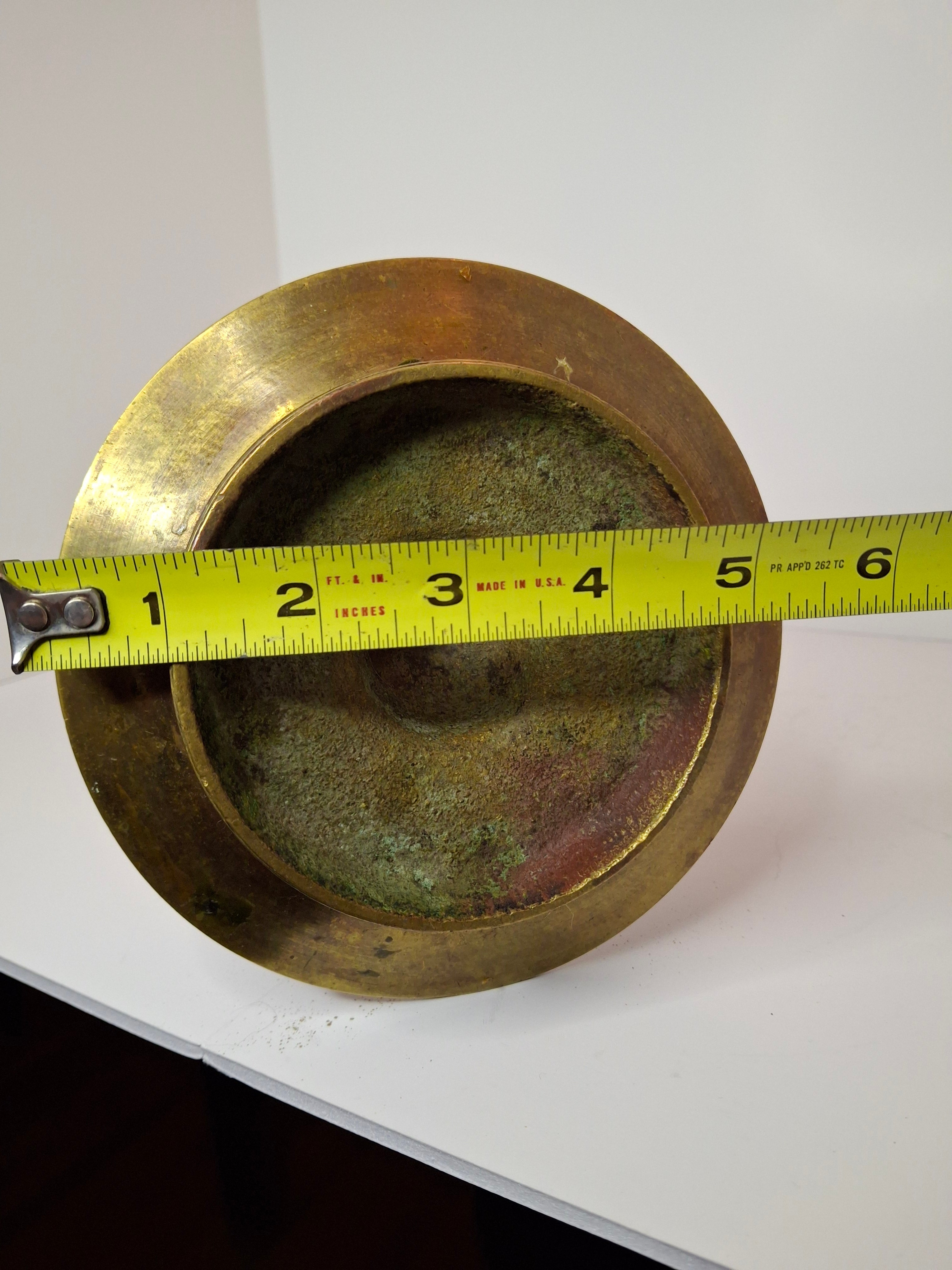 Antique Indian Adjusable Brass Oil fat Lamp with Elephant Hallmark - Deepak/Diya