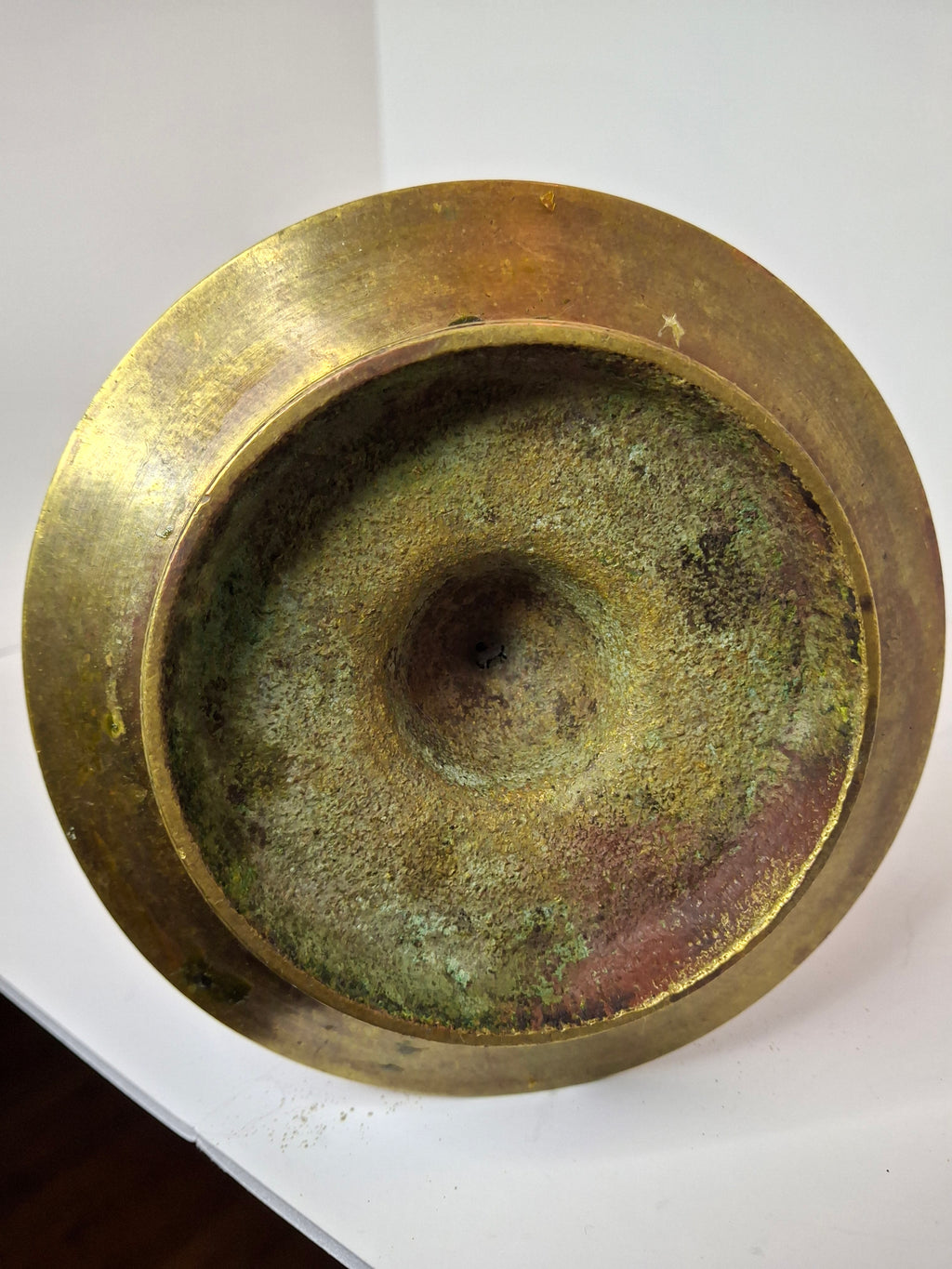 Antique Indian Adjusable Brass Oil fat Lamp with Elephant Hallmark - Deepak/Diya