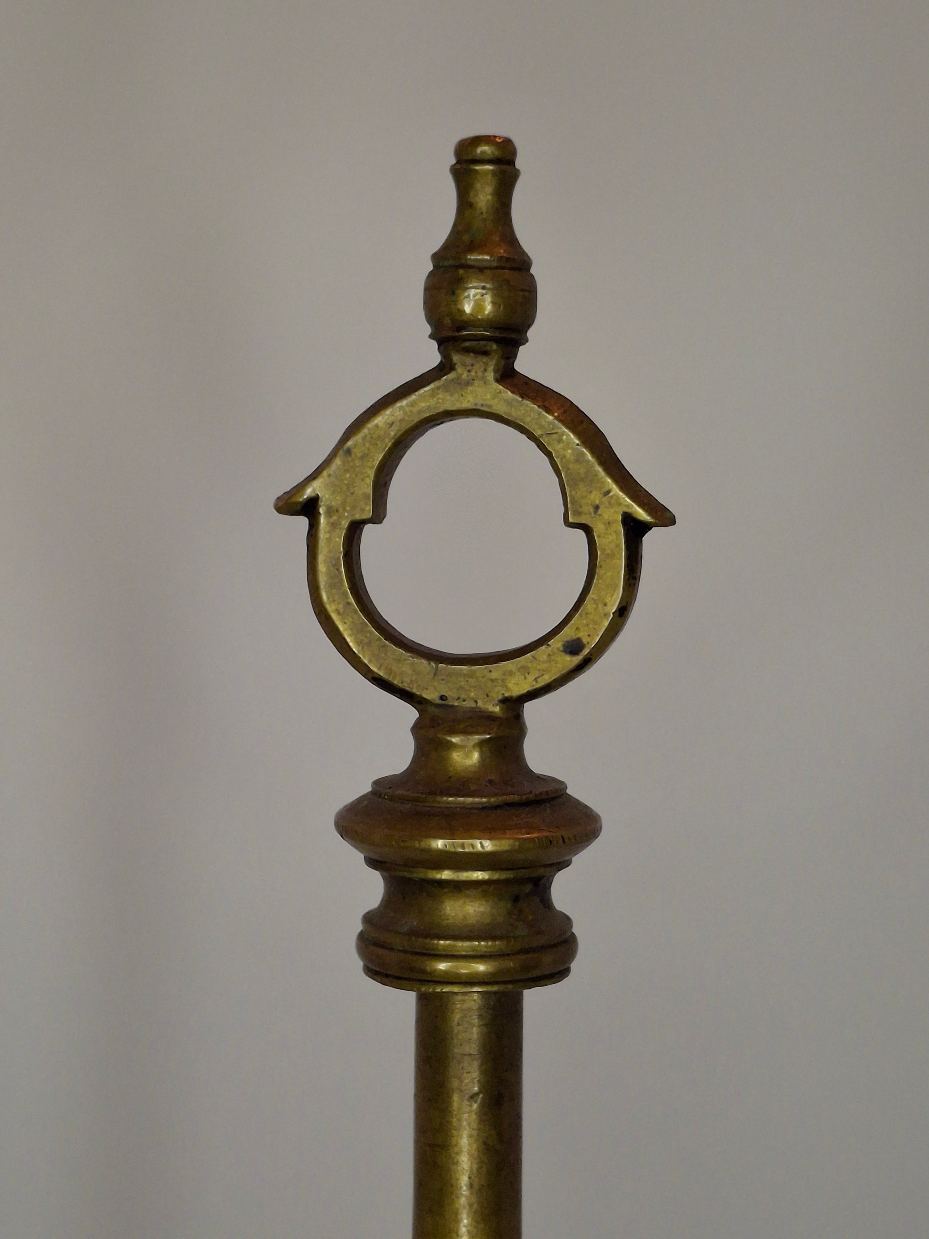 Antique Indian Adjusable Brass Oil fat Lamp with Elephant Hallmark - Deepak/Diya
