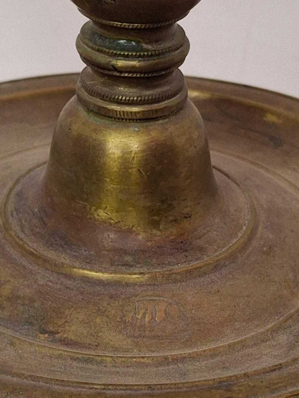 Antique Indian Adjusable Brass Oil fat Lamp with Elephant Hallmark - Deepak/Diya