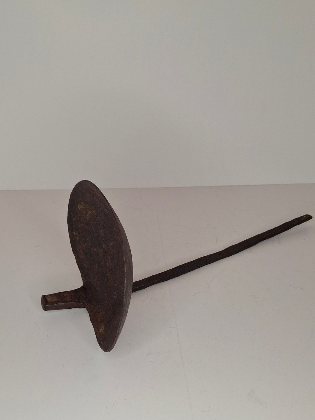 Authentic 9th–12th Century Viking Iron Spiked Fat Lamp – Hand-Forged One-Piece Construction, European, Provenance