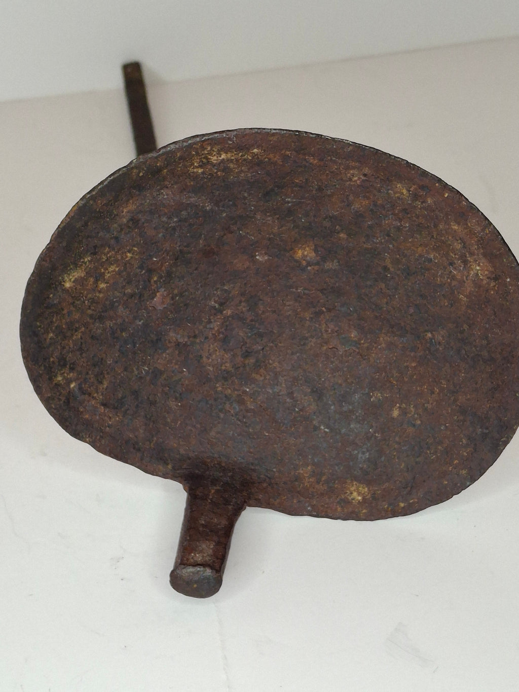 Authentic 9th–12th Century Viking Iron Spiked Fat Lamp – Hand-Forged One-Piece Construction, European, Provenance