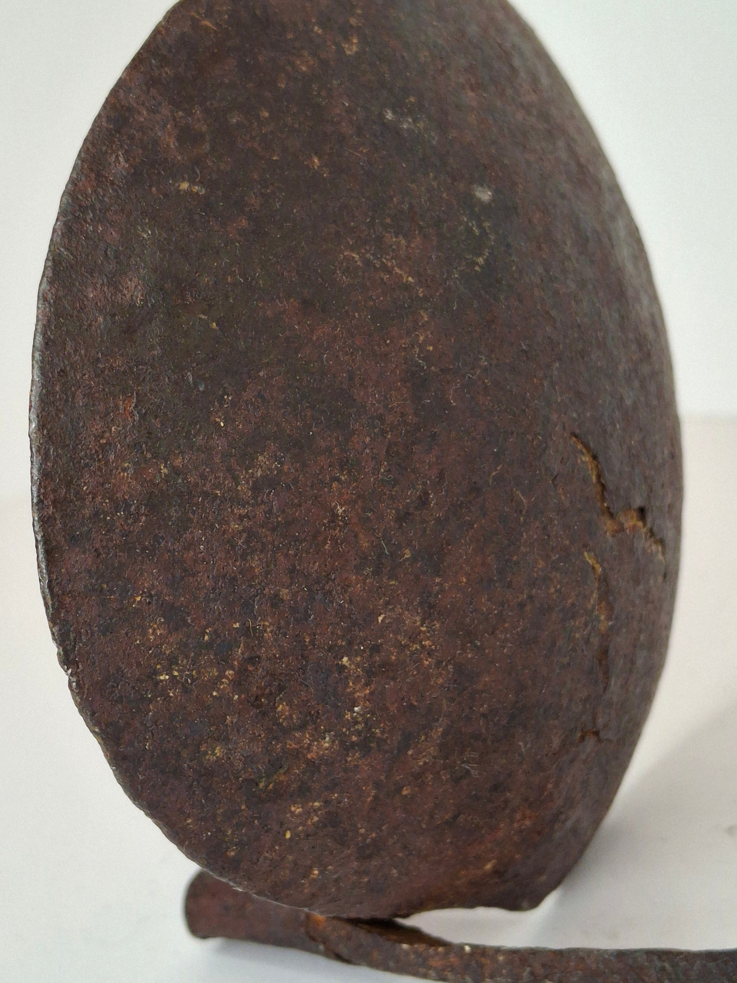 Authentic 9th–12th Century Viking Iron Spiked Fat Lamp – Hand-Forged One-Piece Construction, European, Provenance