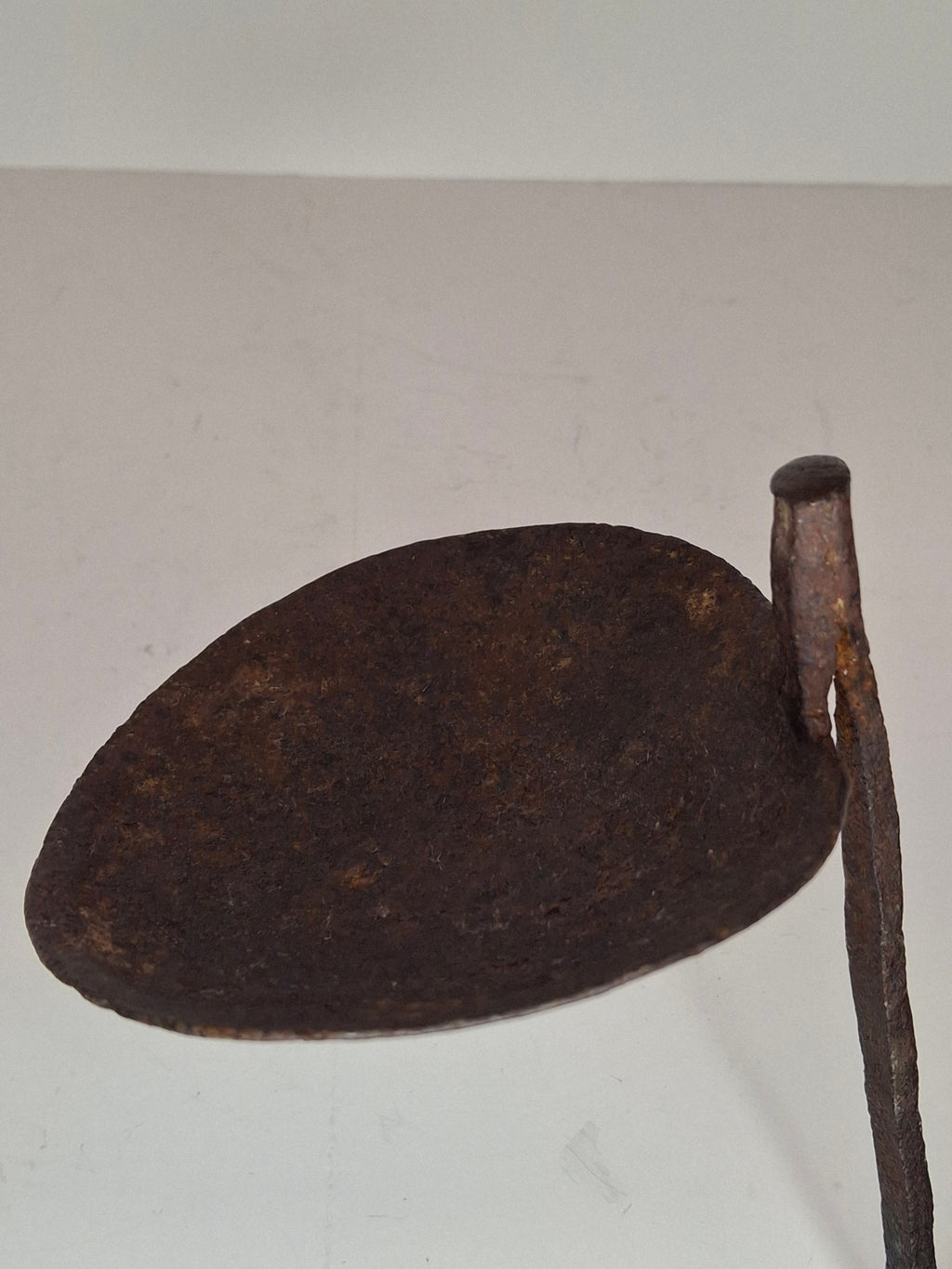 Authentic 9th–12th Century Viking Iron Spiked Fat Lamp – Hand-Forged One-Piece Construction, European, Provenance